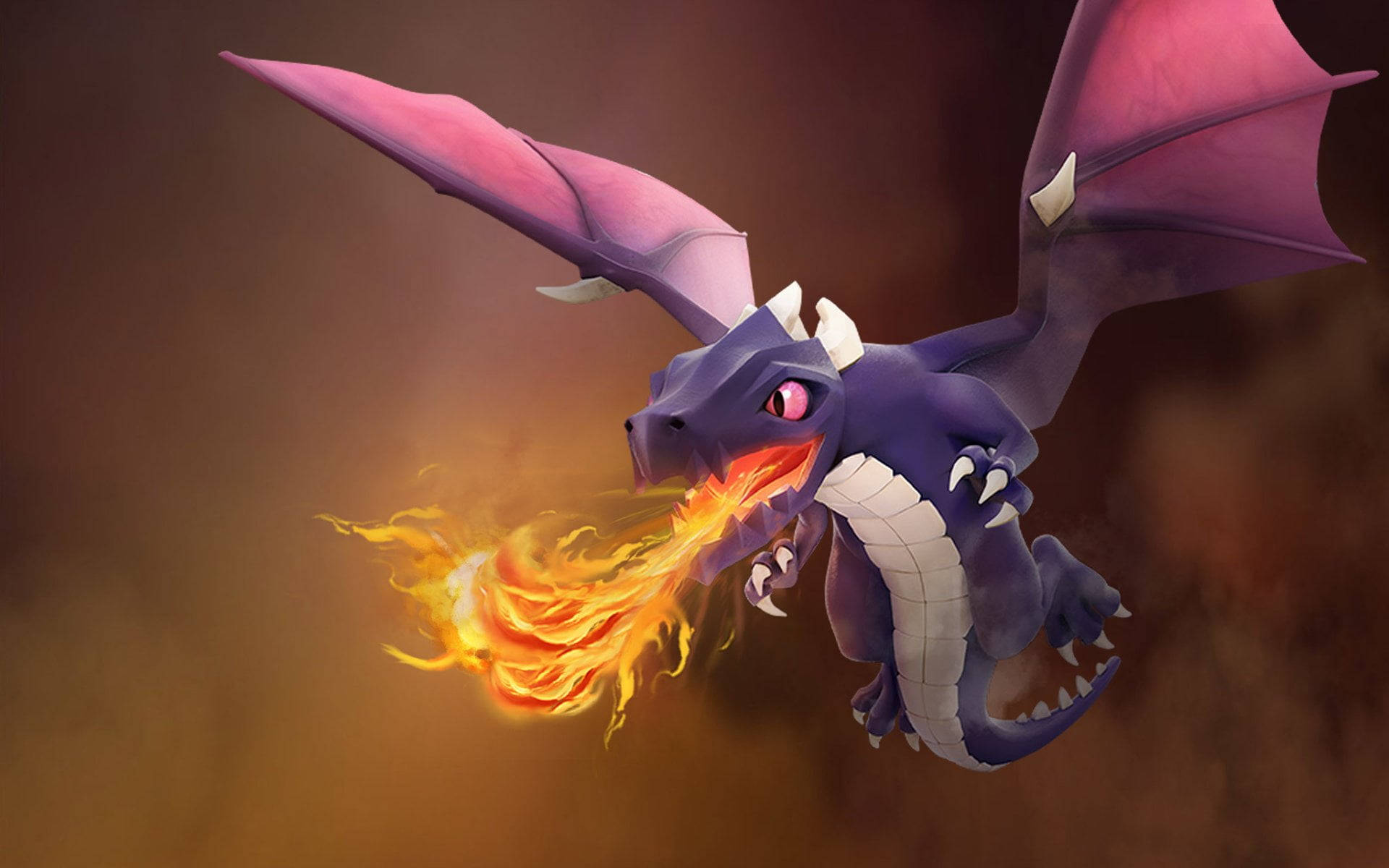 Majestic Purple Dragon From Clash Of Clans Background