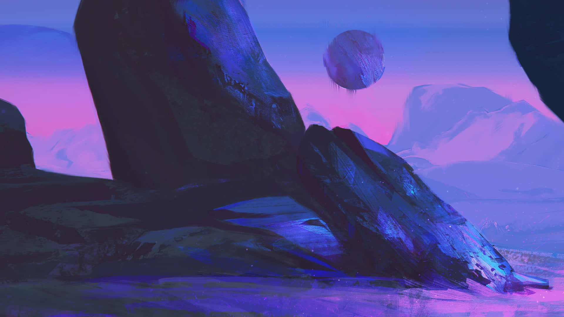 Majestic Purple Landscape Background