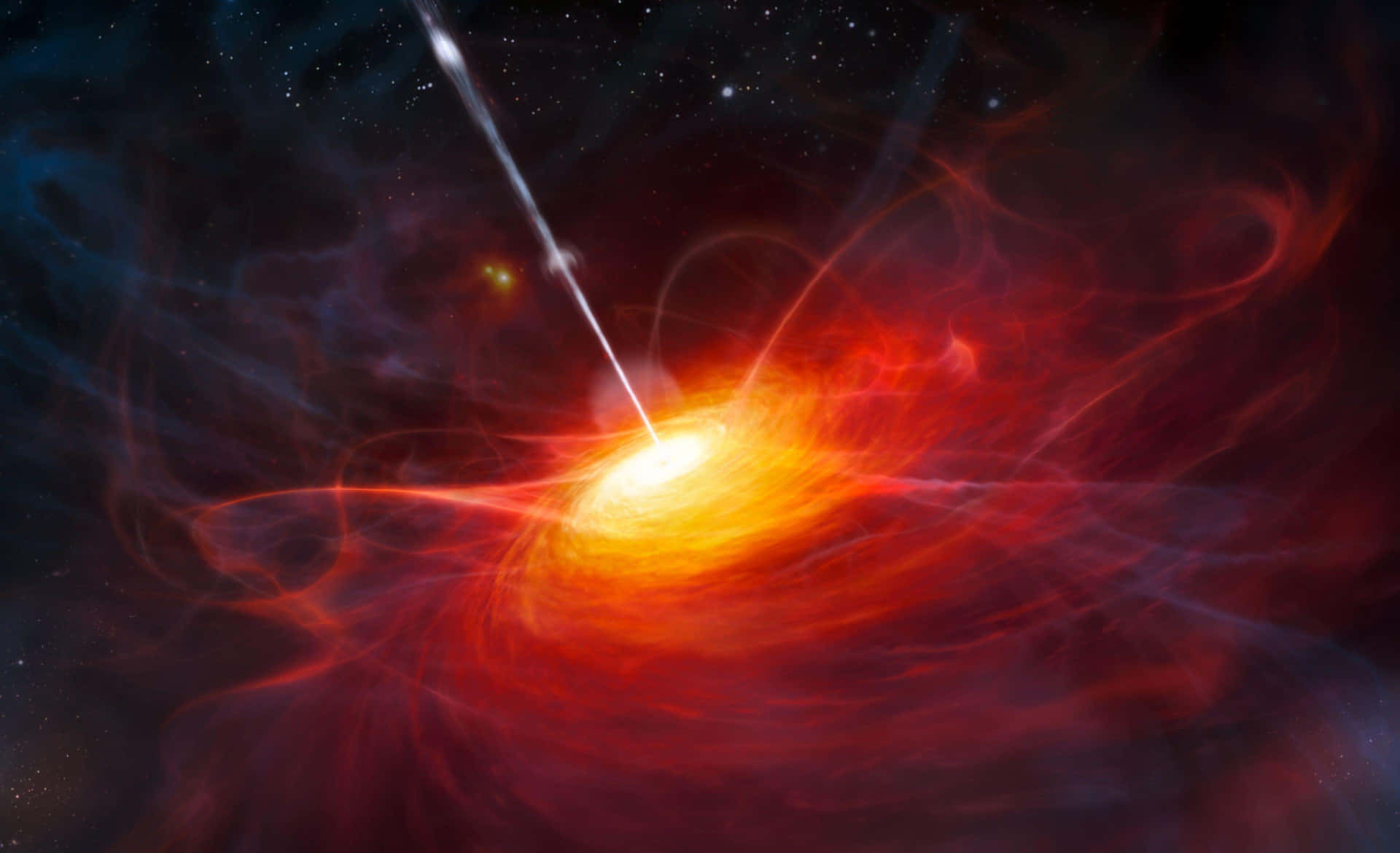 Majestic Quasar In The Cosmos Background