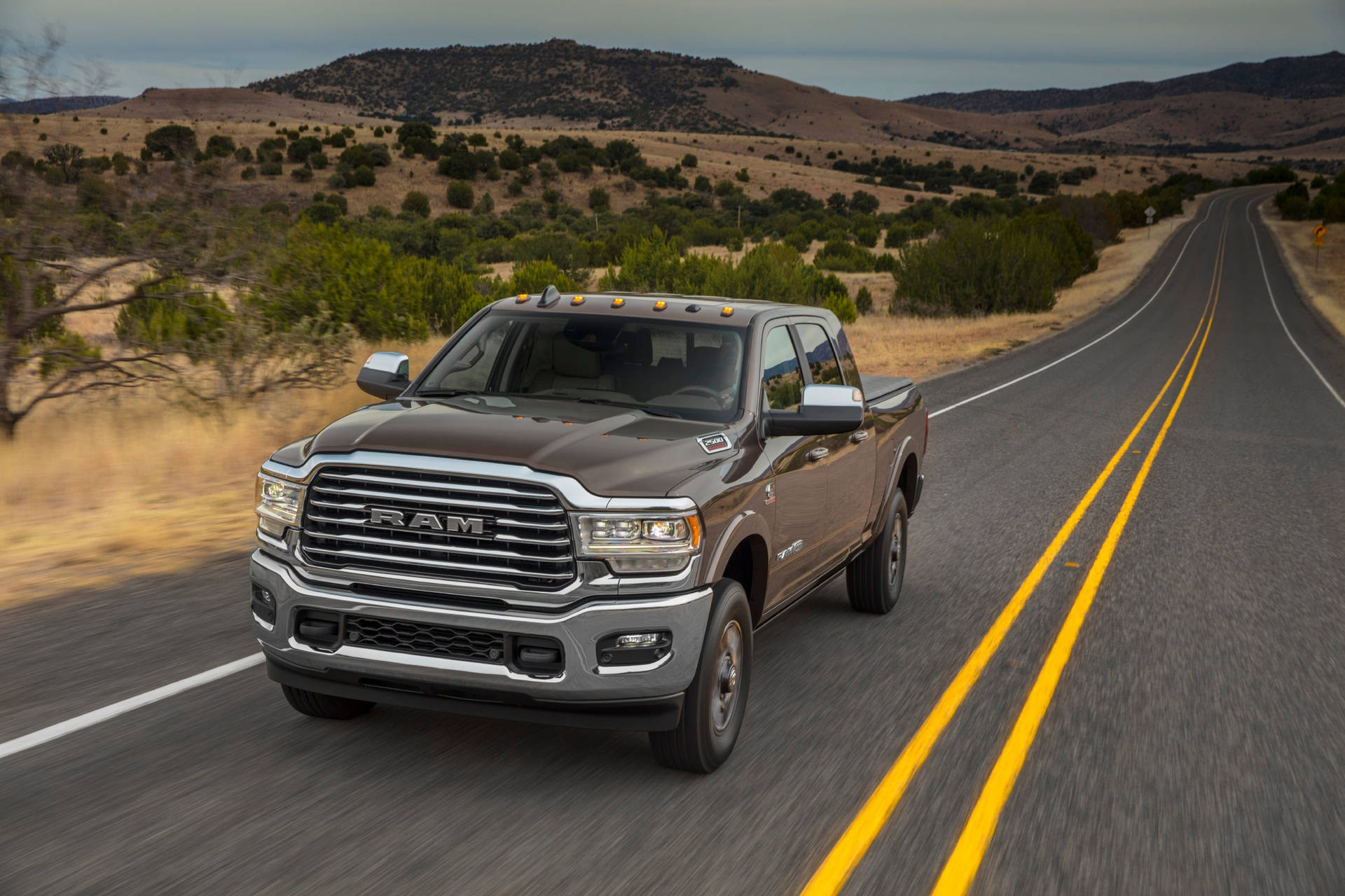 Majestic Ram Truck On A Long Drive