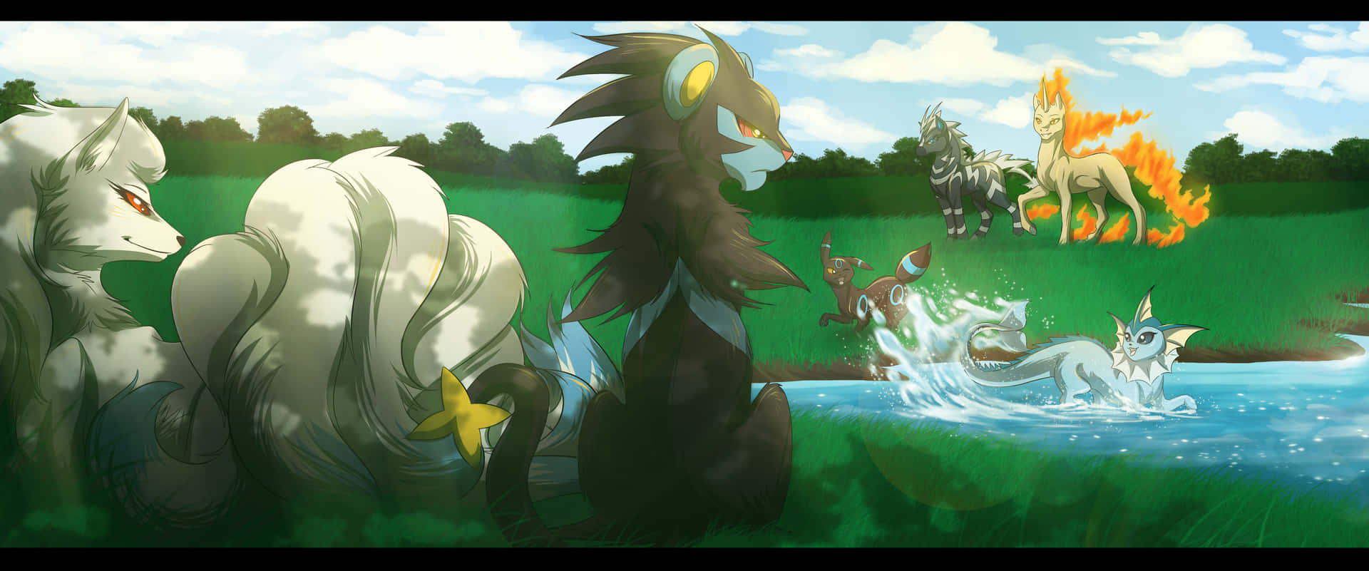 Majestic Rapidash Galloping In Vibrant Flame