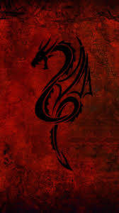 Majestic Red And Black Dragon Symbol Background