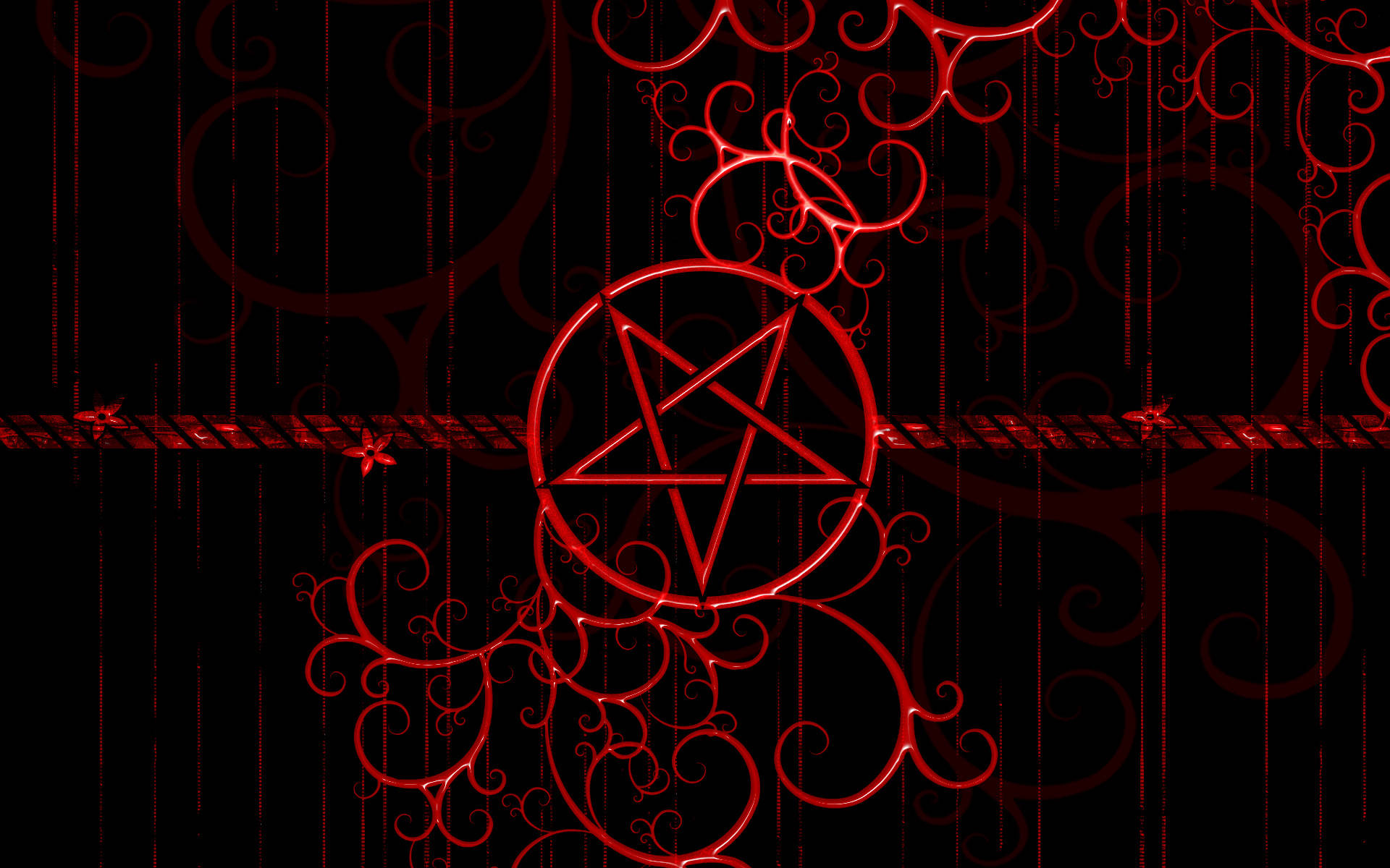 Majestic Red And Black Pentagram Design Background