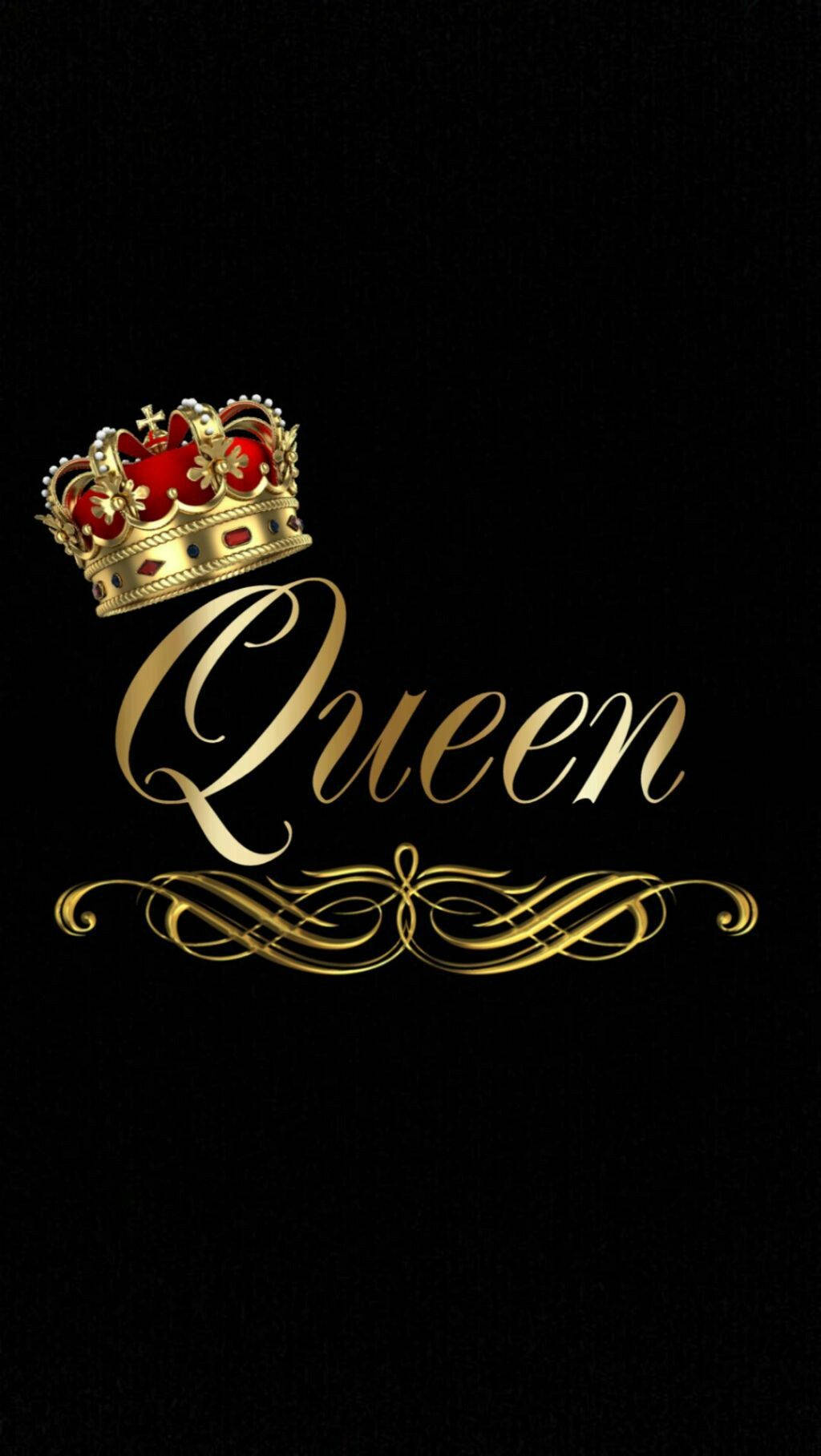 Majestic Red And Gold King And Queen Crown Background