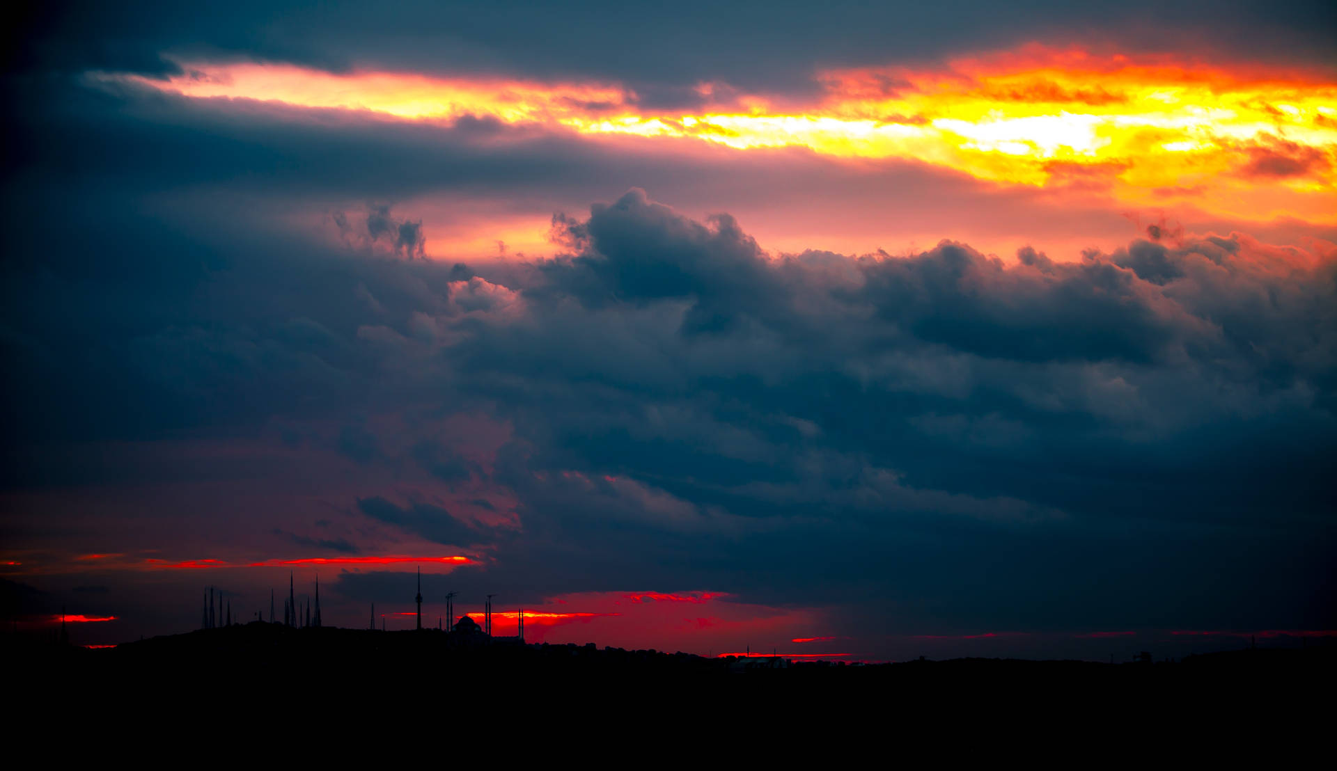 Majestic Red And Orange Sky Background