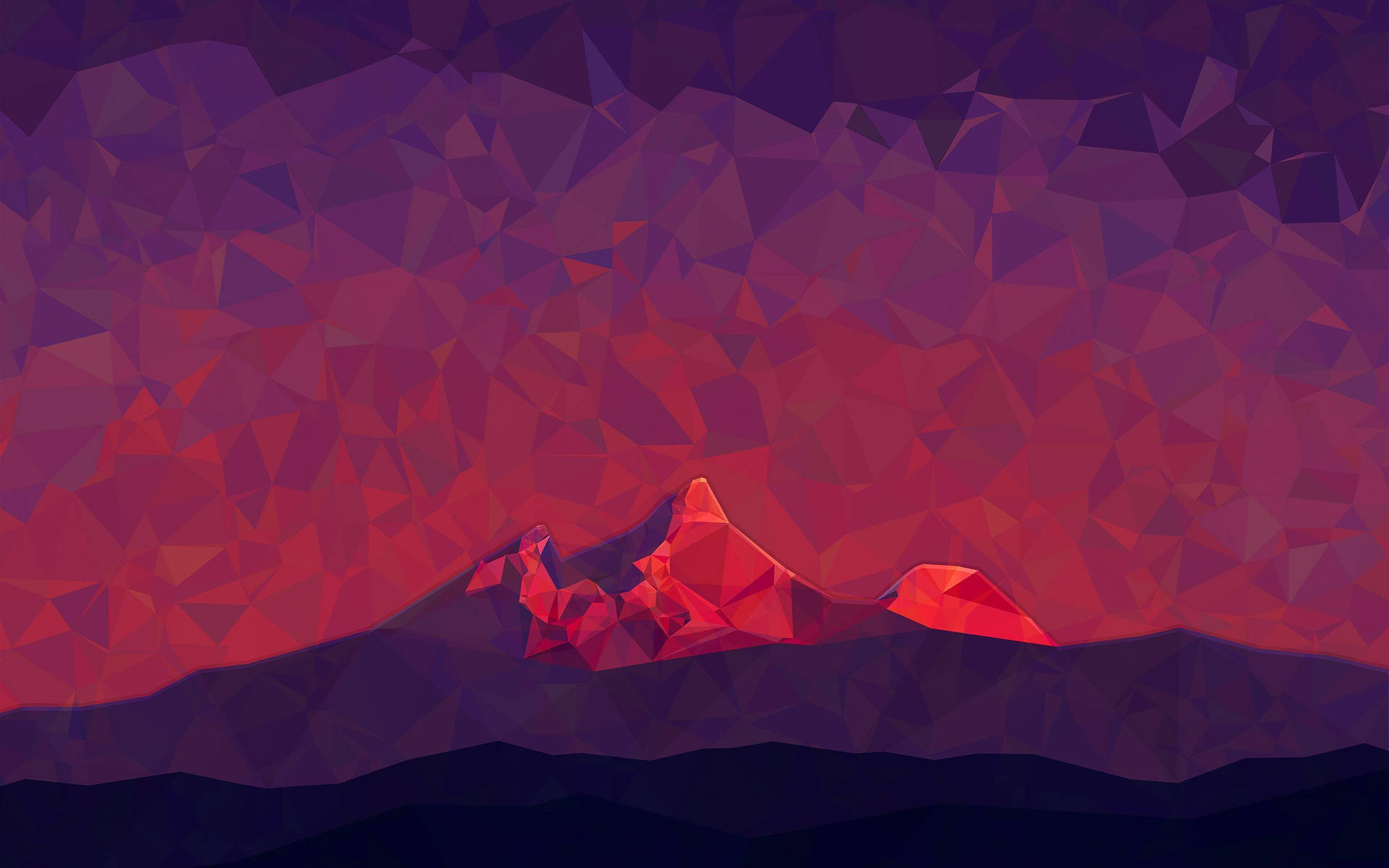 Majestic Red Polygon Mountain In High Resolution