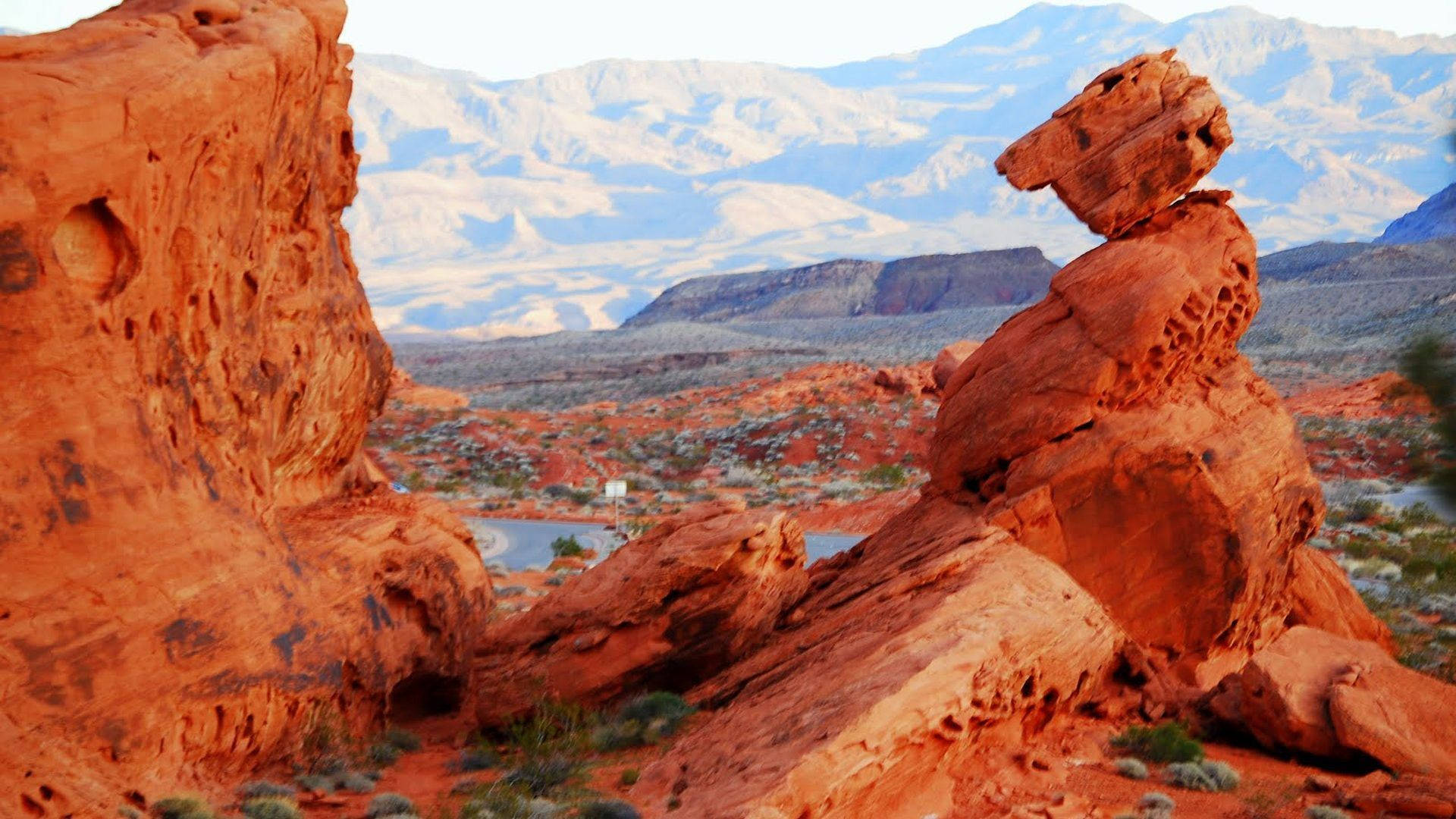 Majestic Red Rock Canyon In Nevada Background