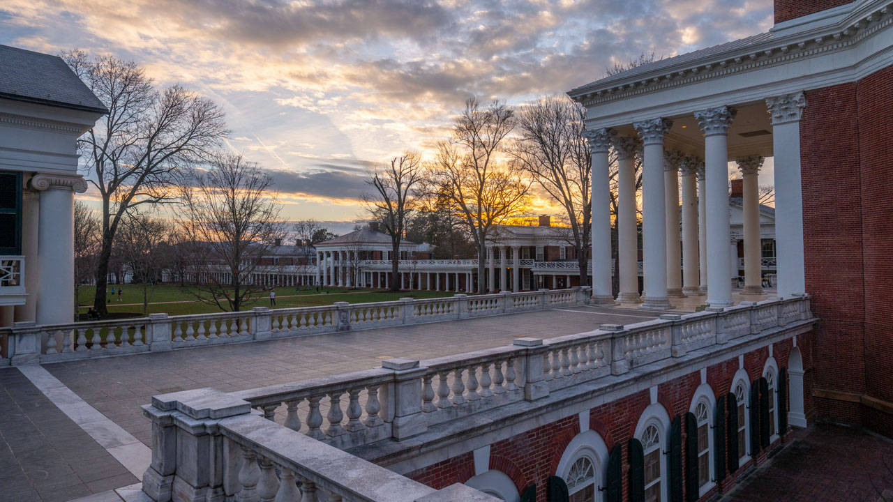 Majestic Rotunda Hallway Of University Of Virginia Background