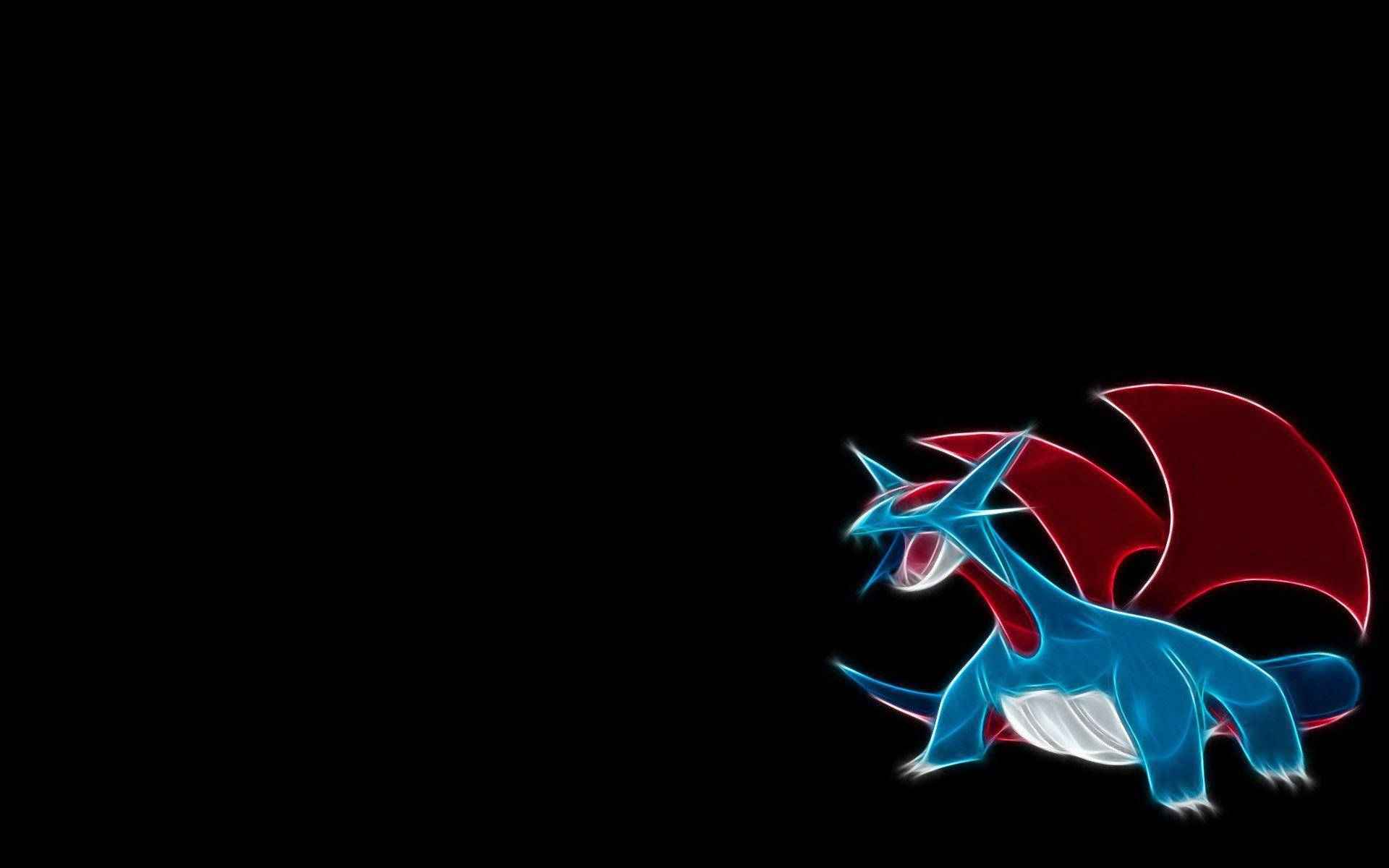 Majestic Salamence Soaring Through Clear Skies Background