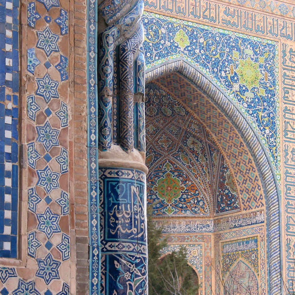 Majestic Sherdor Madrasah In Samarkand Background