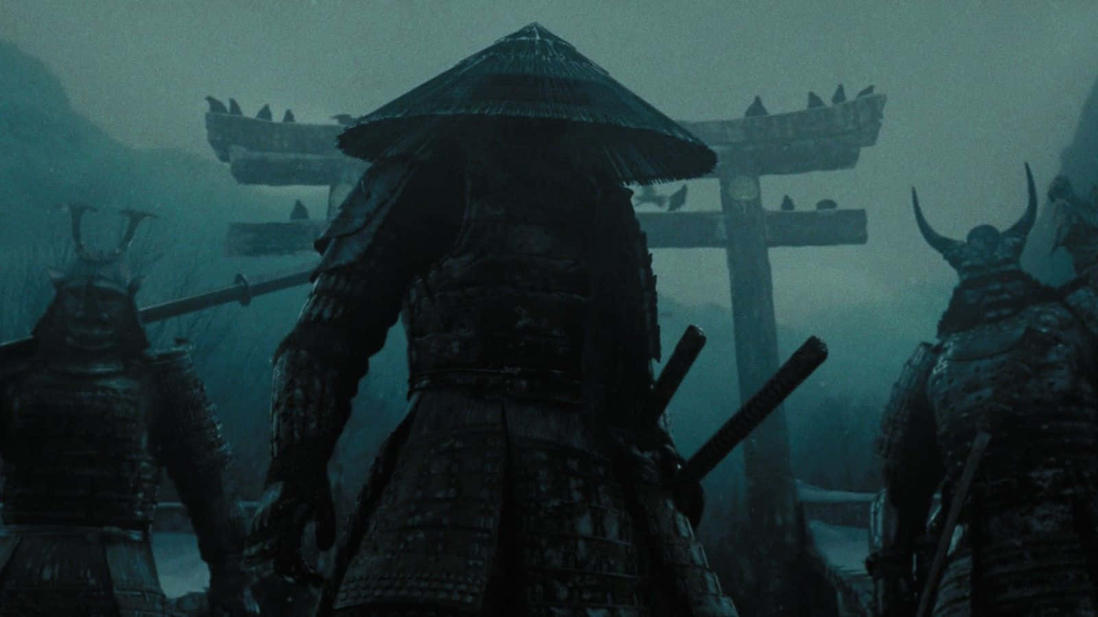 Majestic Shogun In Traditional Armor Background