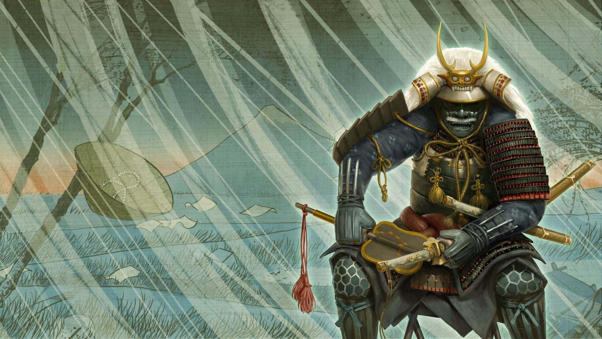 Majestic Shogun On His Mighty Steed Background