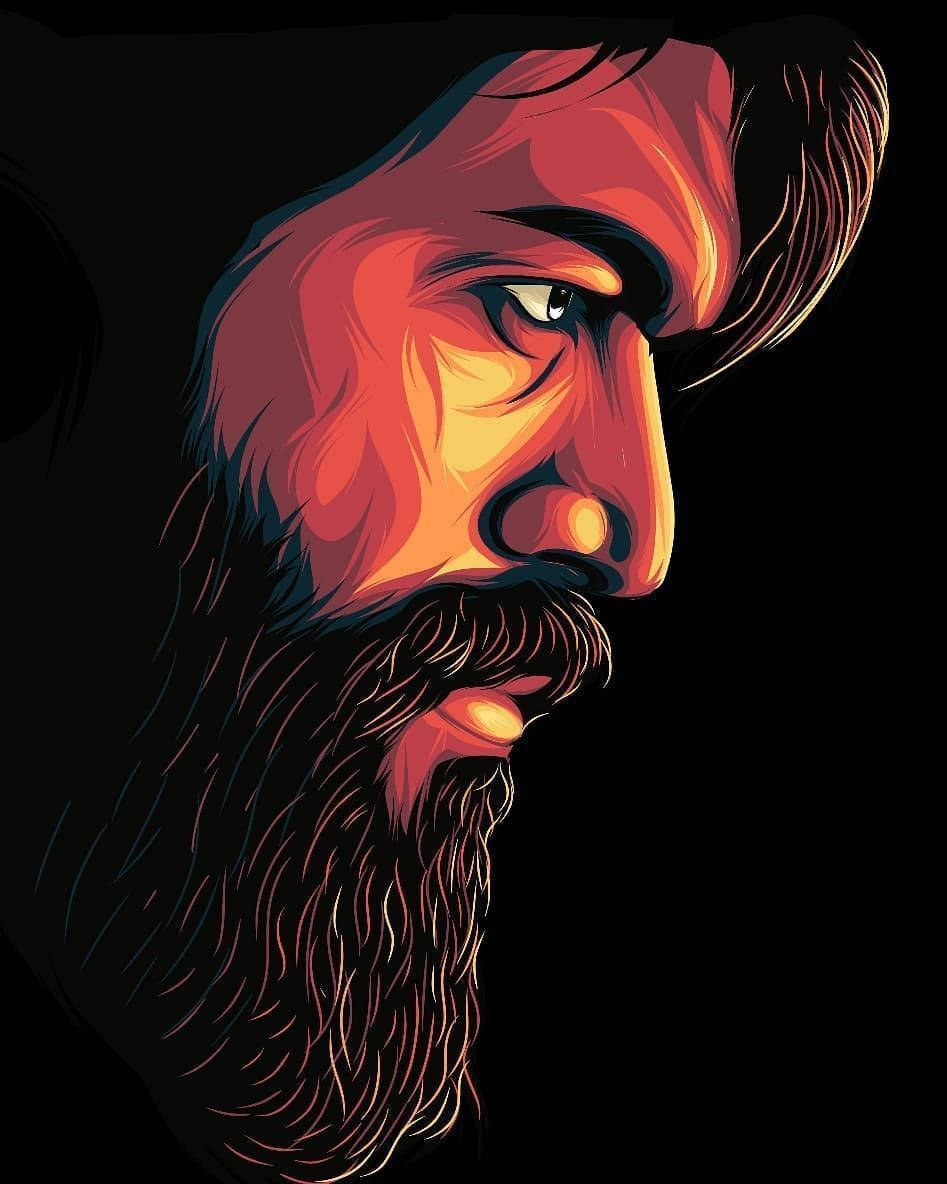 Majestic Side Profile Of Kgf's Yash Background