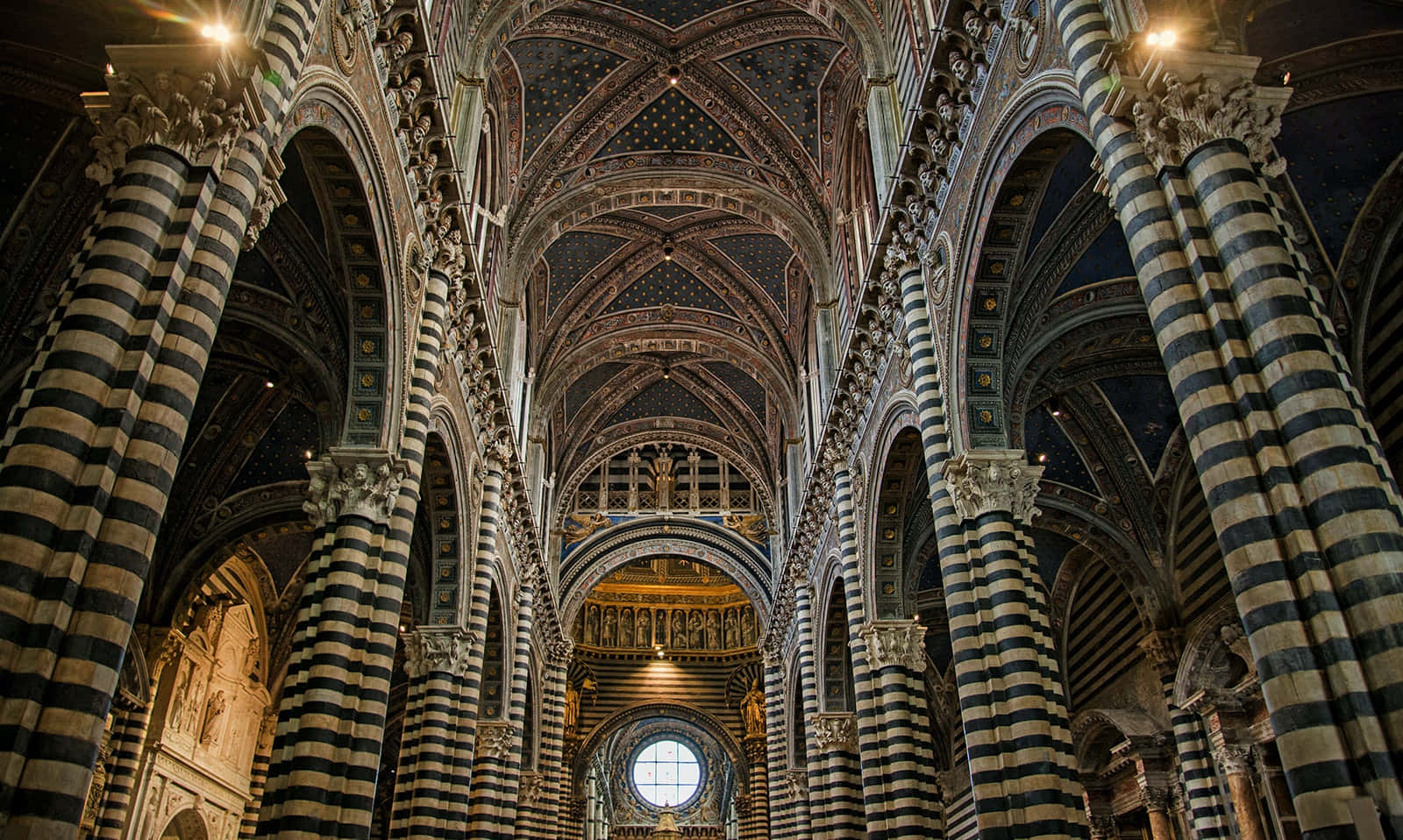 Majestic Siena Cathedral Against Blue Sky Background