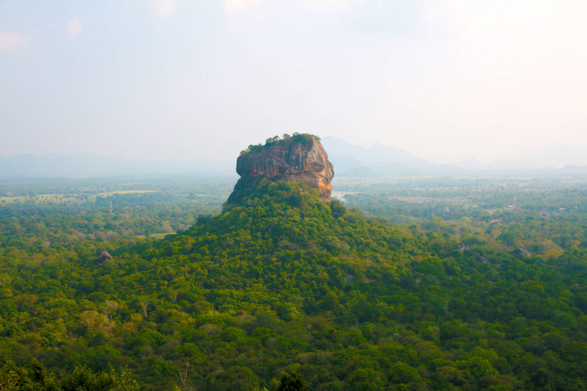 Majestic Sigiriya Rock Formation In Sri Lanka Background