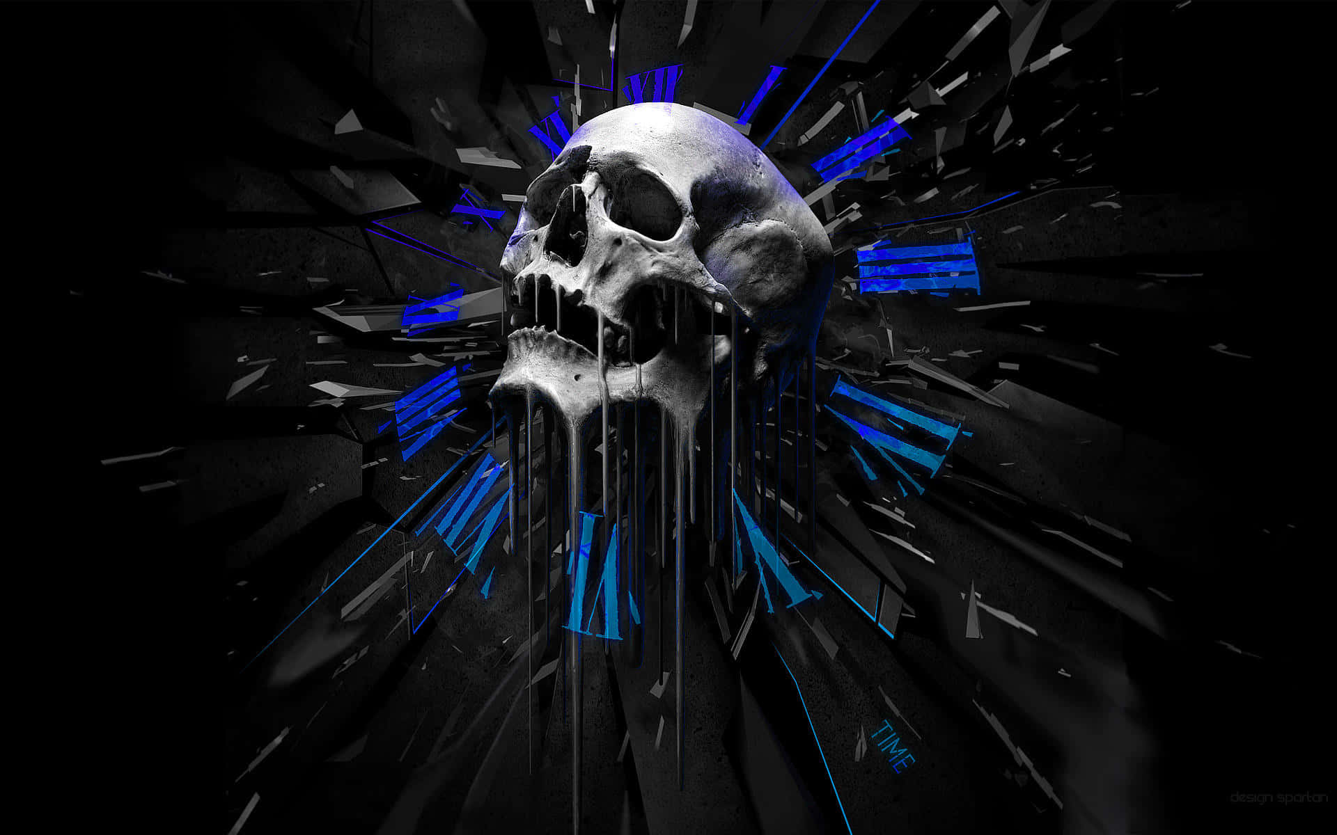 Majestic Skull Gazing Through The Stars Background