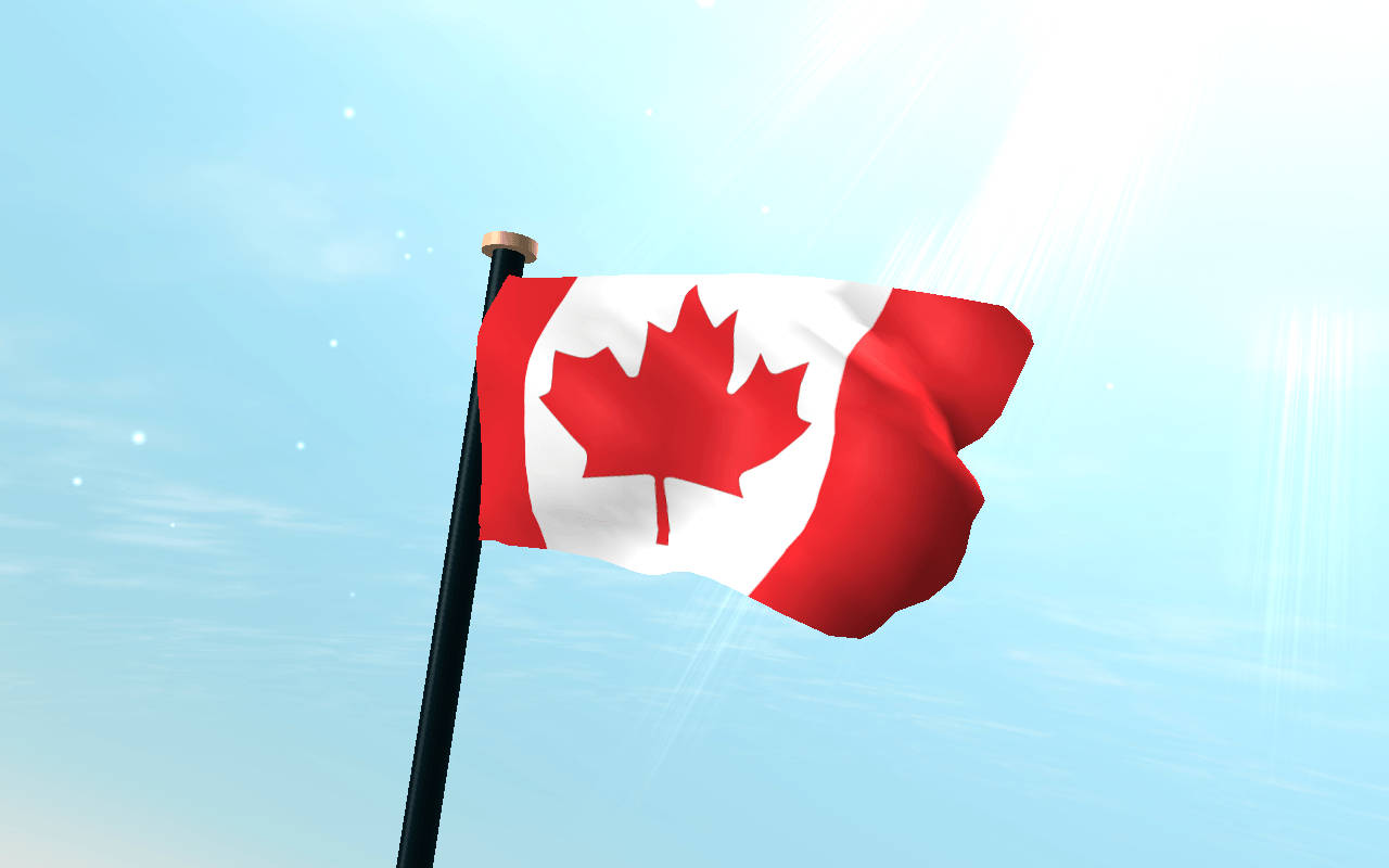Majestic Sky View Of Canada Flag Background