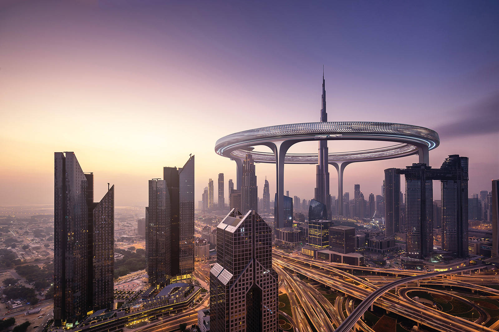 Majestic Skyline Of Downtown Dubai