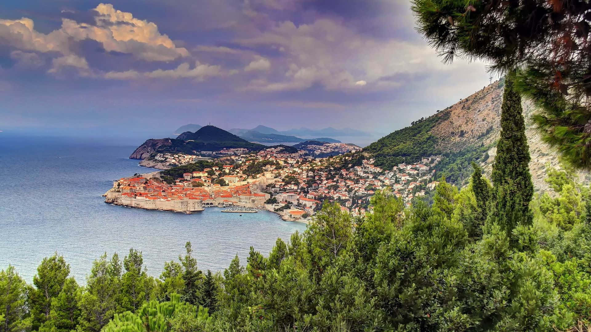 Majestic Skyline Of Dubrovnik, Unesco World Heritage Site. Background