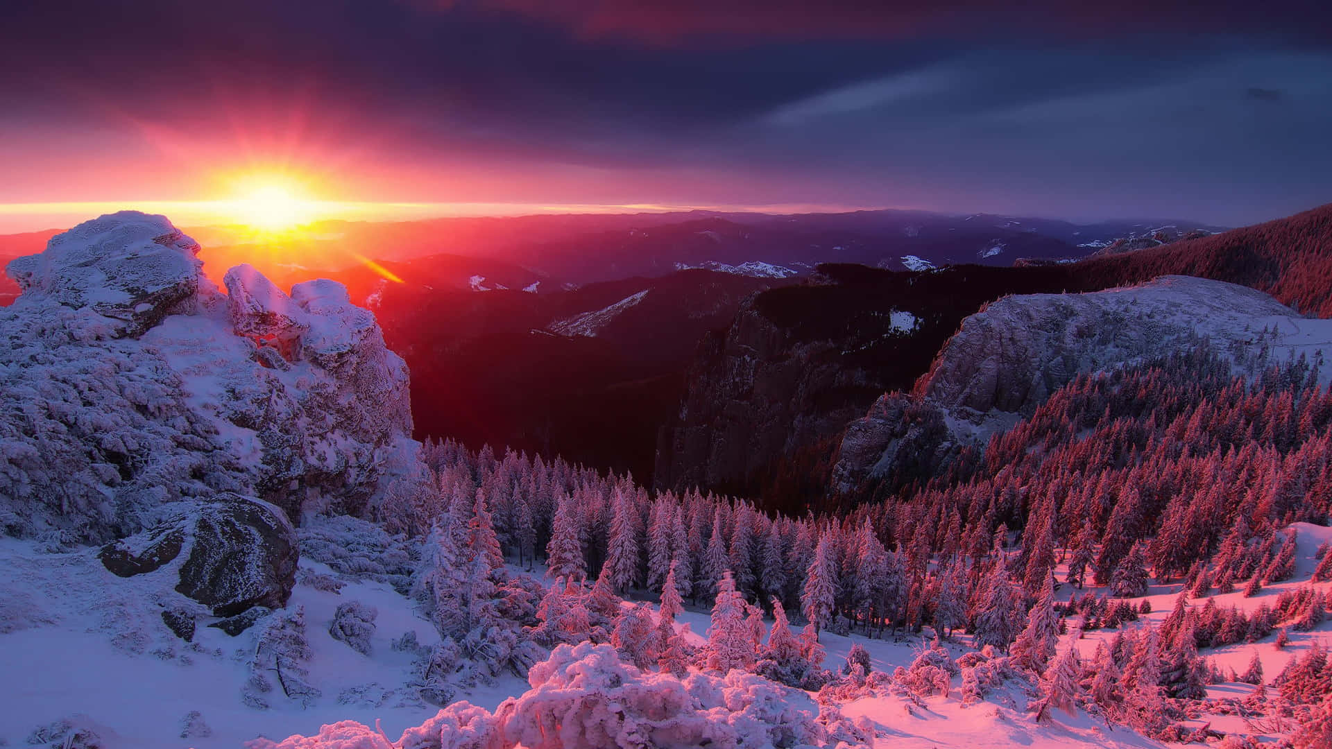 Majestic Snow-capped Mountains Background