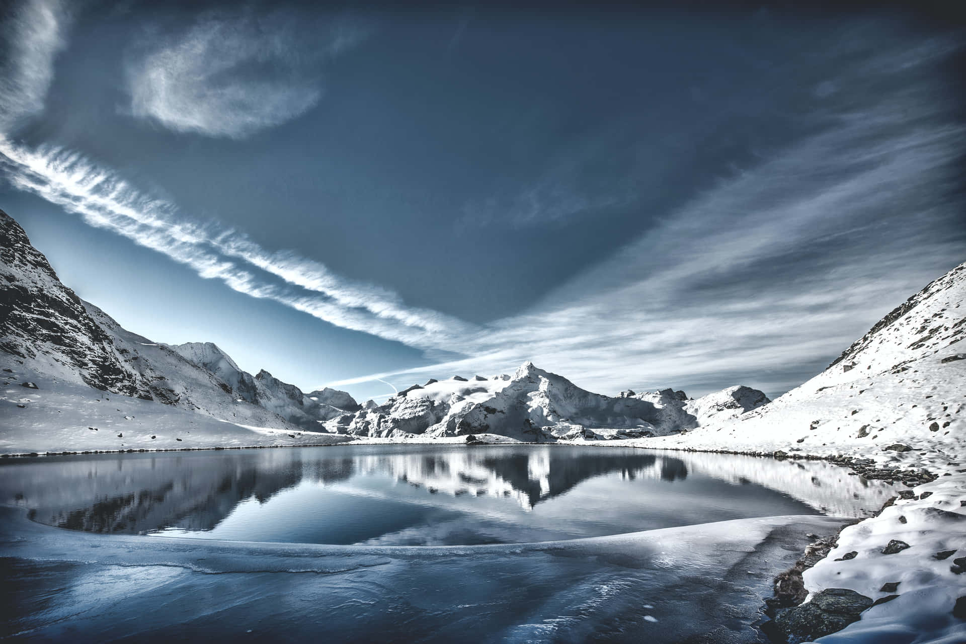 Majestic Snow Mountain Landscape Background