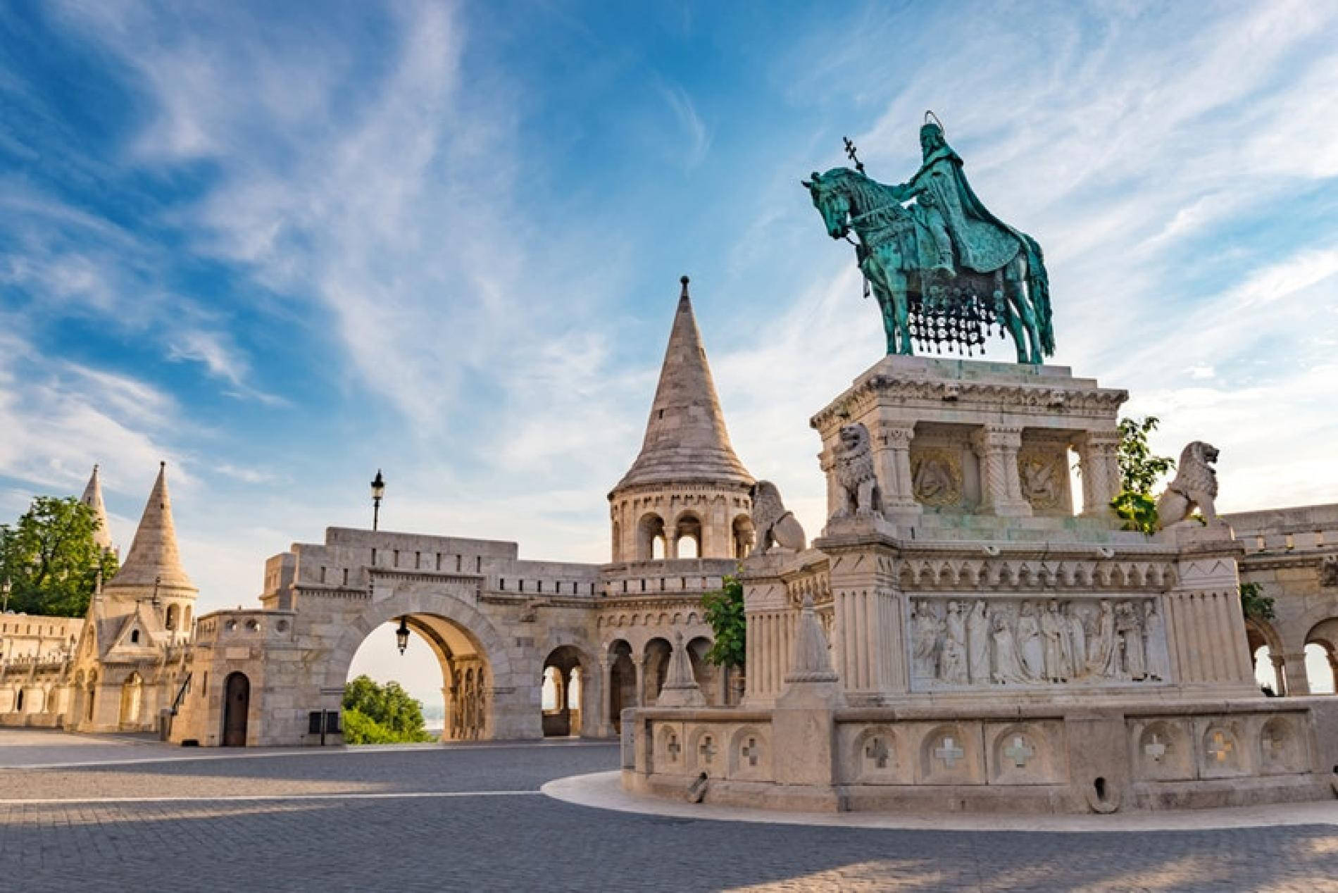 Majestic Statue Of St. Stephen In Budapest