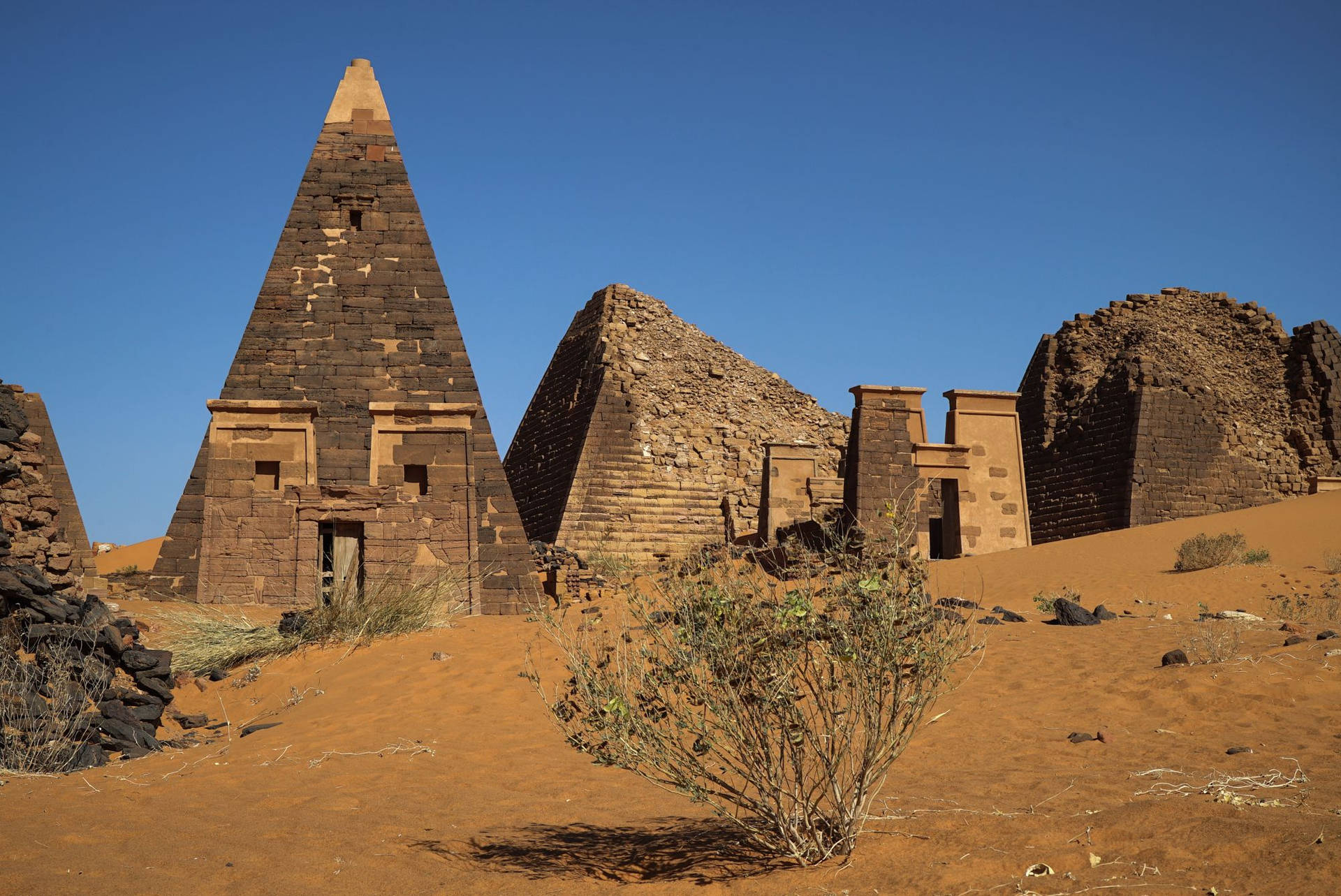 Majestic Stone Pyramid In Sudan Background