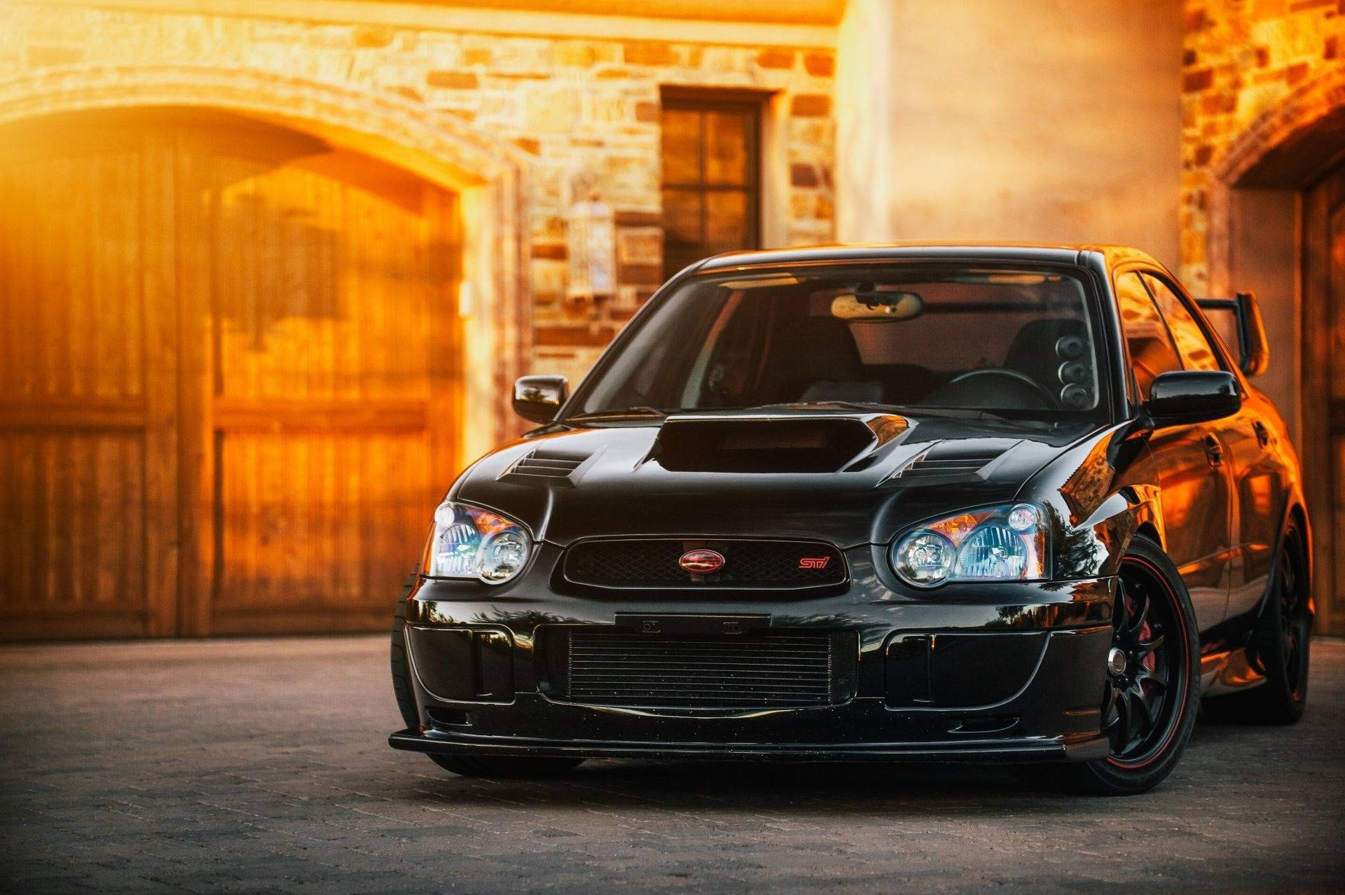 Majestic Subaru In Pitch Black Paint Background