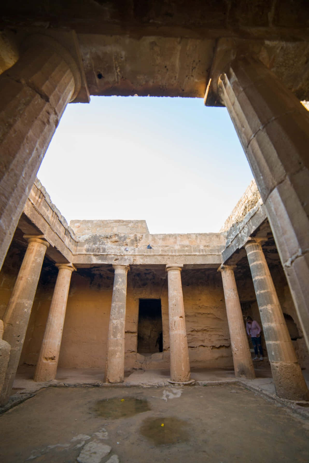 Majestic Sunset Over Tombs Of The Kings In Paphos, Cyprus Background