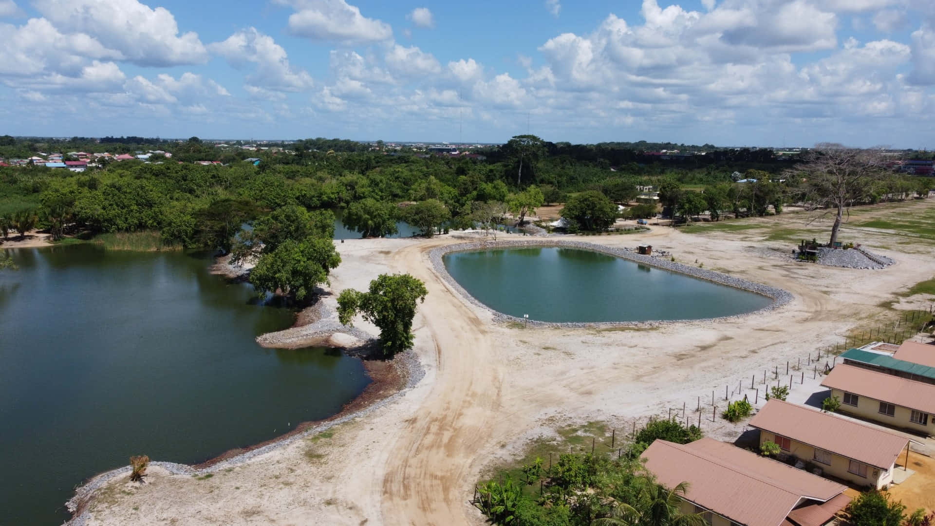 Majestic Sunset View Of Paramaribo's Ring Harbour Project Background