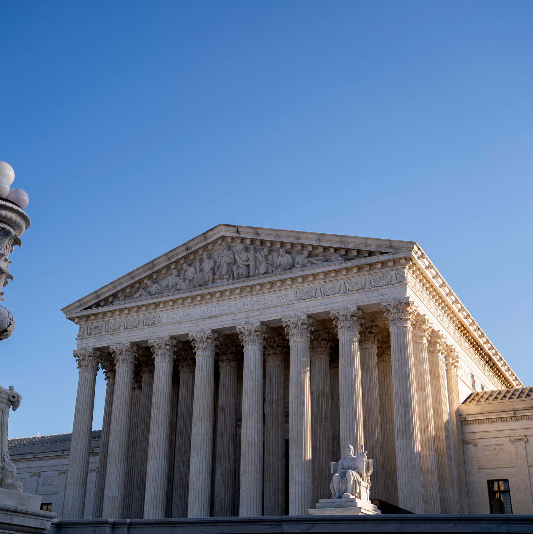 Majestic Supreme Court Building At Dusk Background