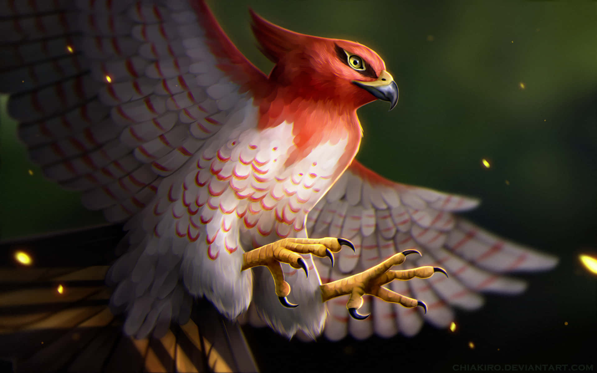 Majestic Talonflame Mid-flight Background