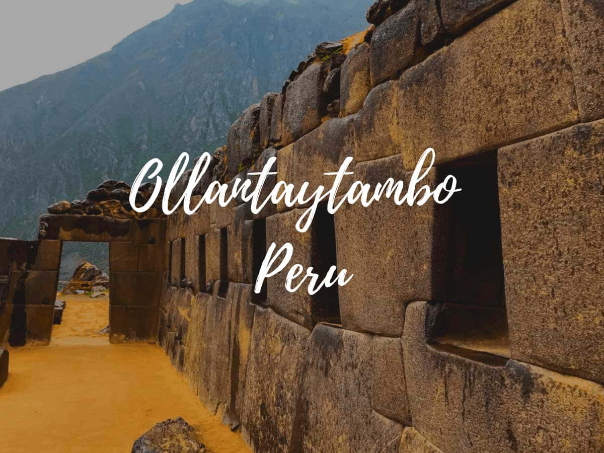 Majestic Templo Del Sol At Ollantaytambo Background