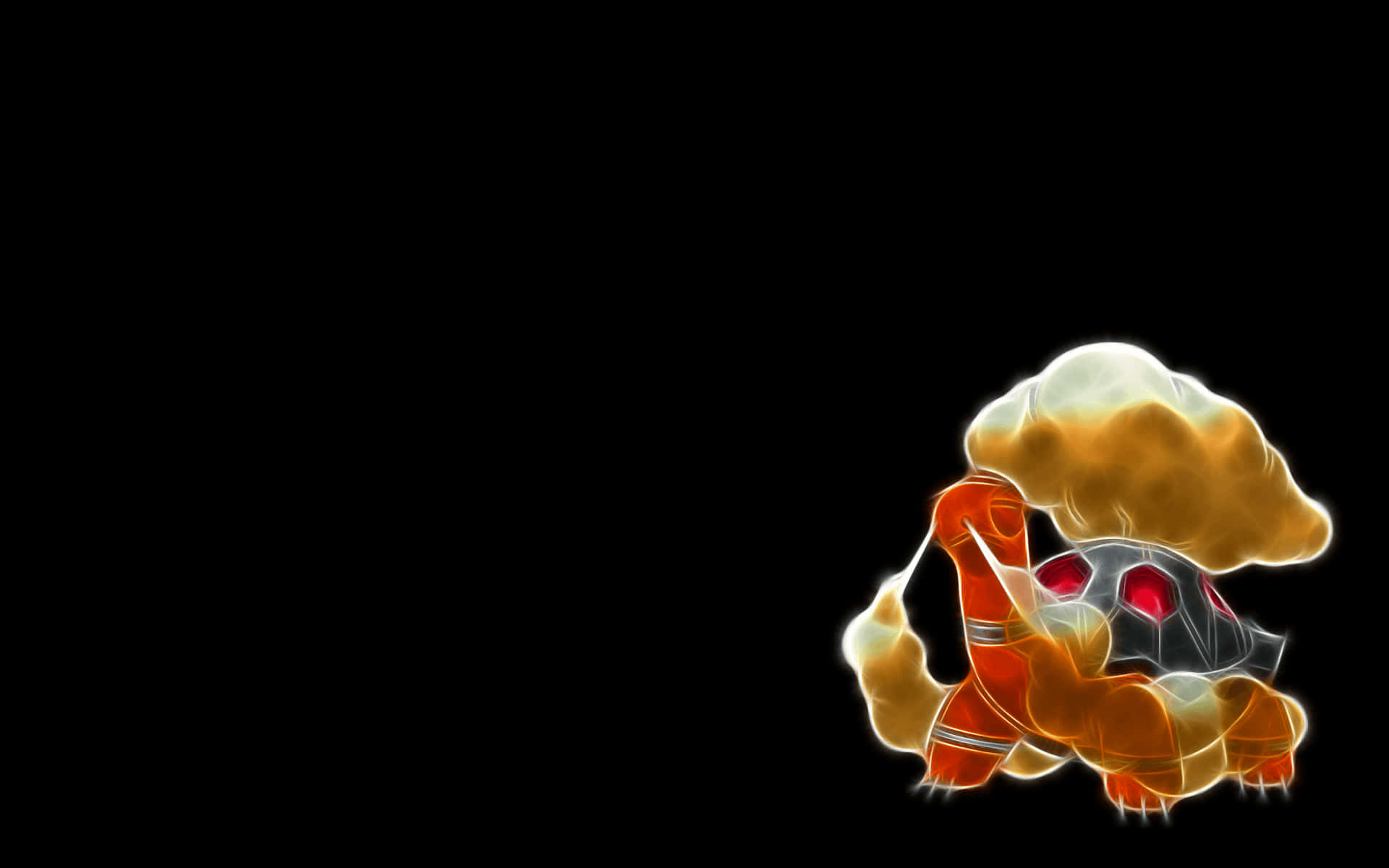 Majestic Torkoal Pokemon Glowing In The Dark Background
