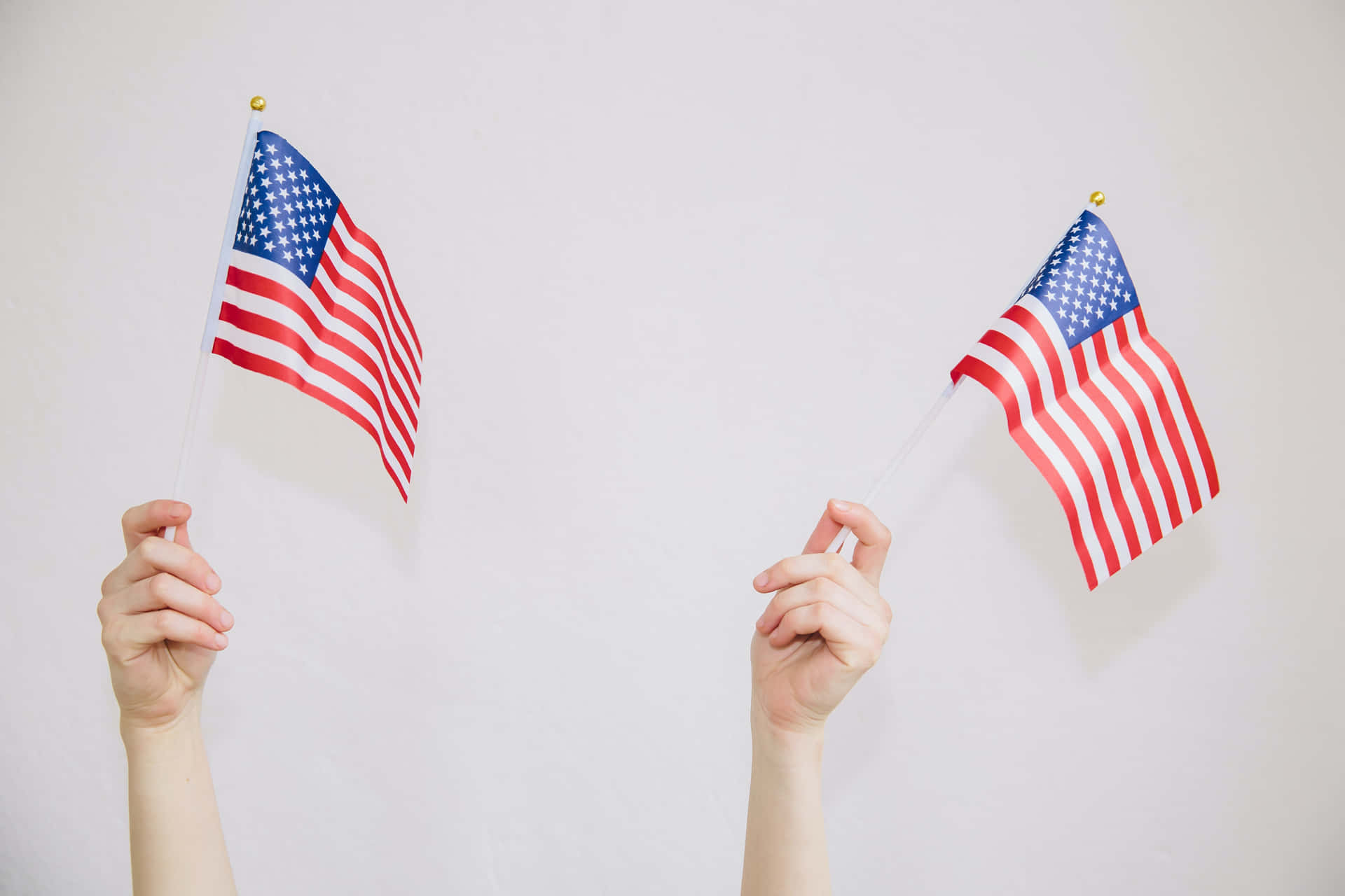 Majestic U.s. Flag Waving In The Wind Background