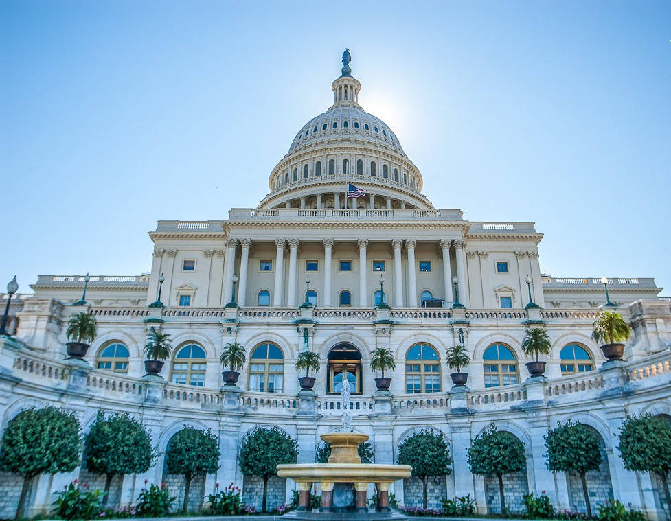 Majestic United States Capitol Building In Washington, D.c Background