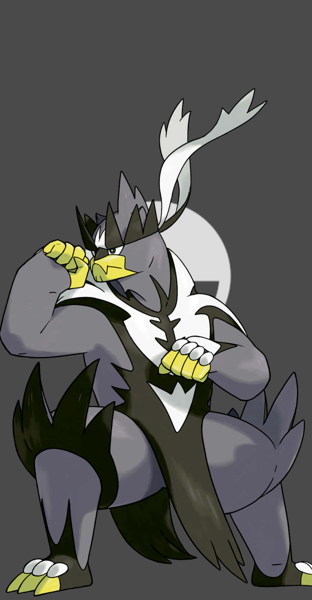 Majestic Urshifu Poised For Battle On A Grey Background Background