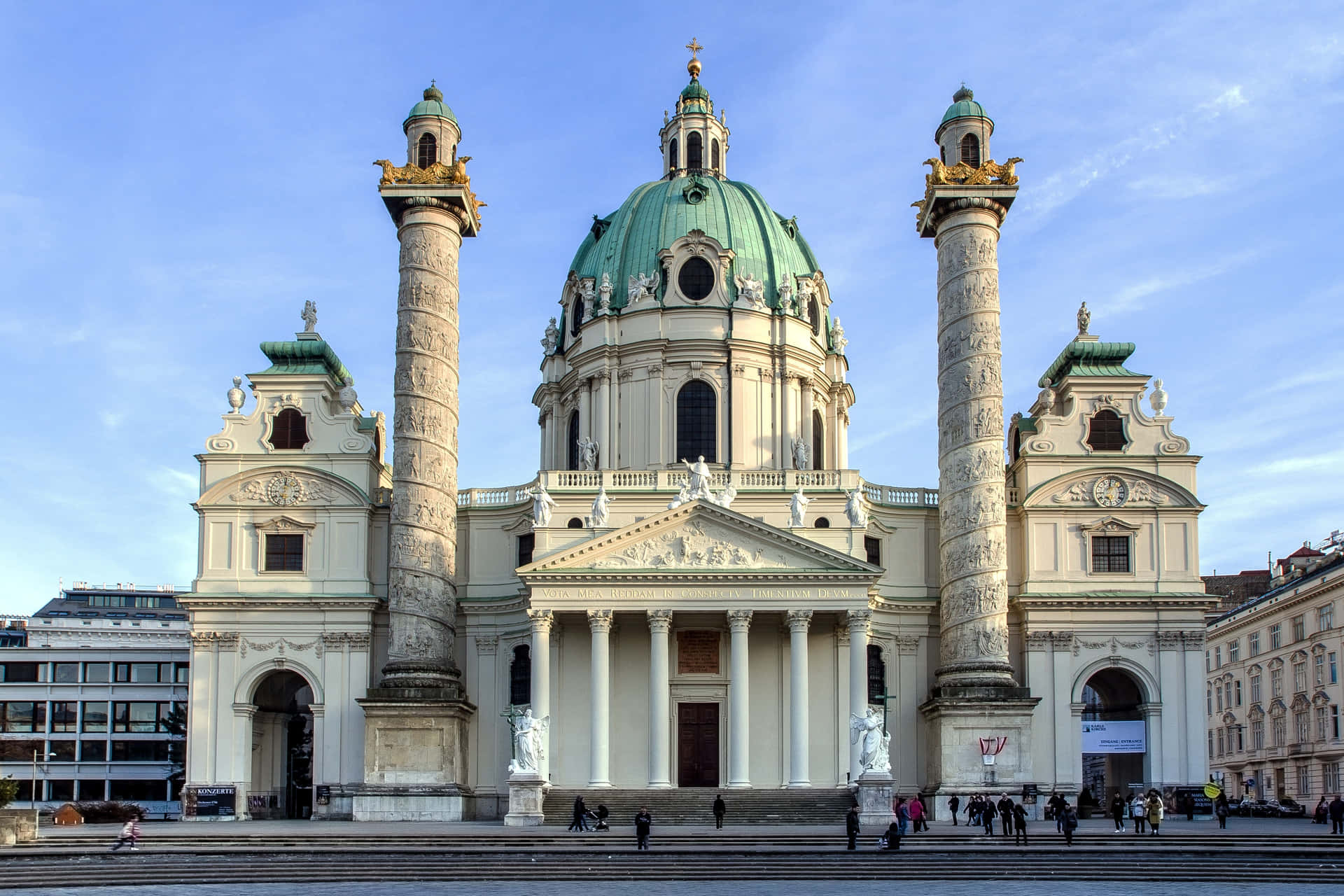 Majestic Vienna Cathedral Against Brilliant Sky Background
