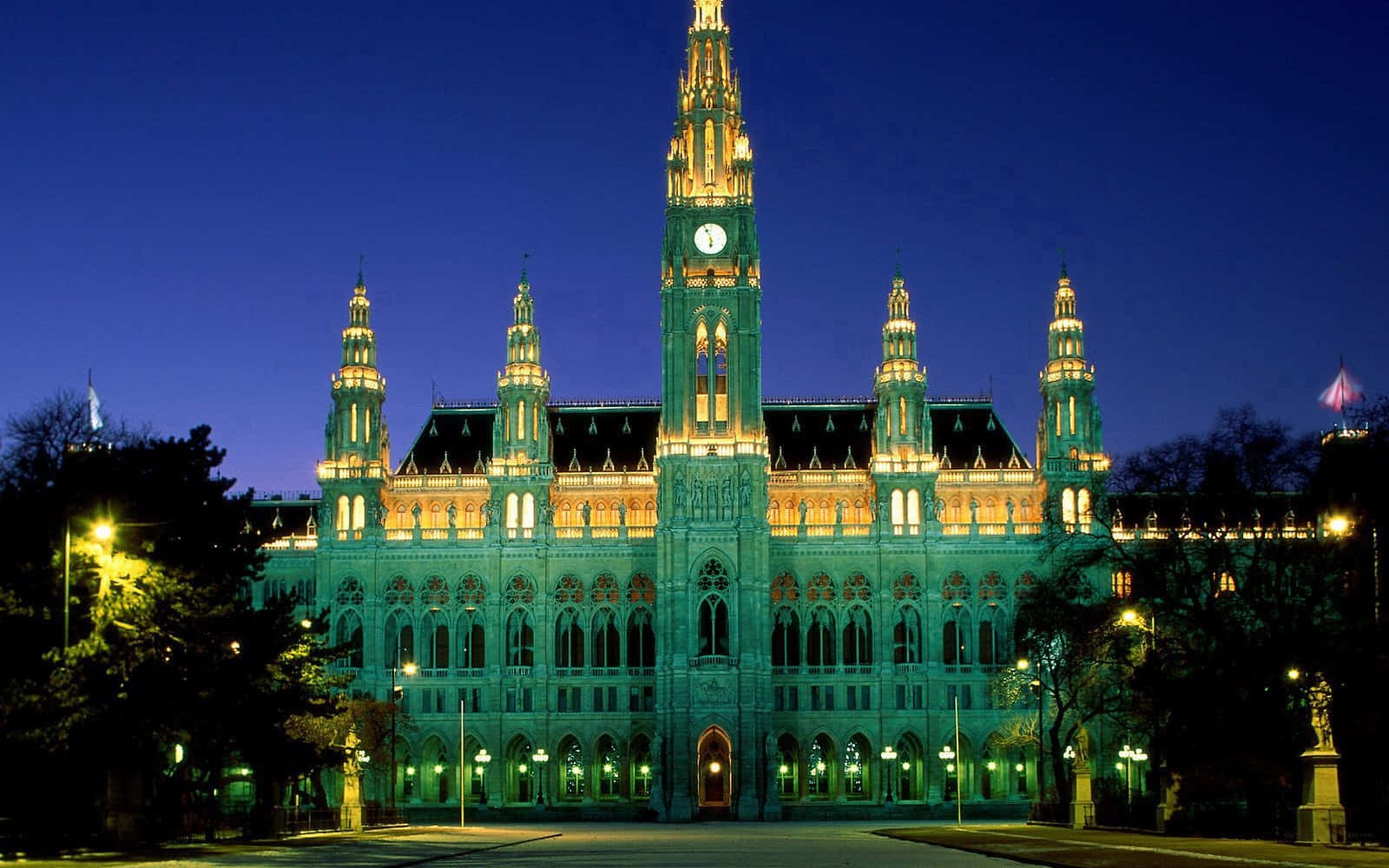 Majestic Vienna Cathedral Under A Blue Sky Background