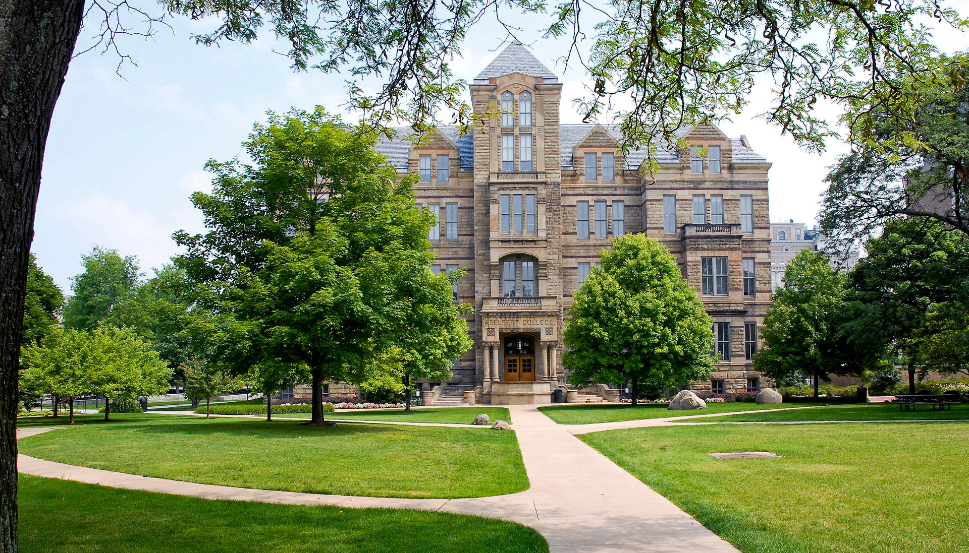 Majestic View Of Adelbert Hall At Case Western Reserve University.