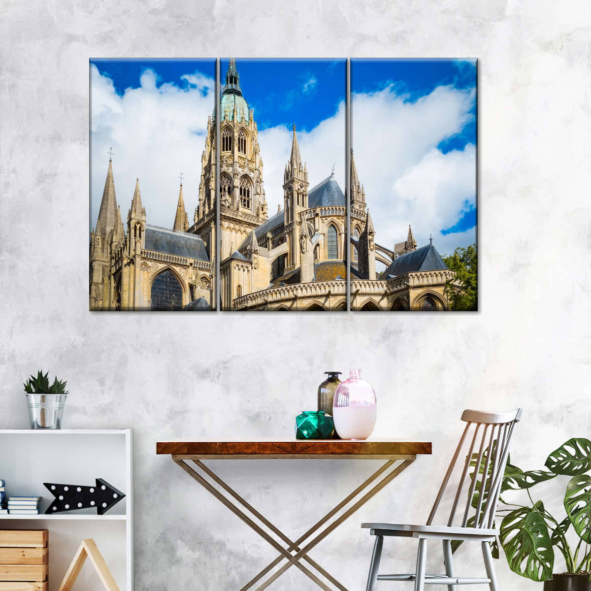 Majestic View Of Chartres Cathedral Illuminated At Dusk Background