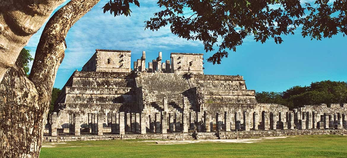 Majestic View Of Chichen Itza At Sunset