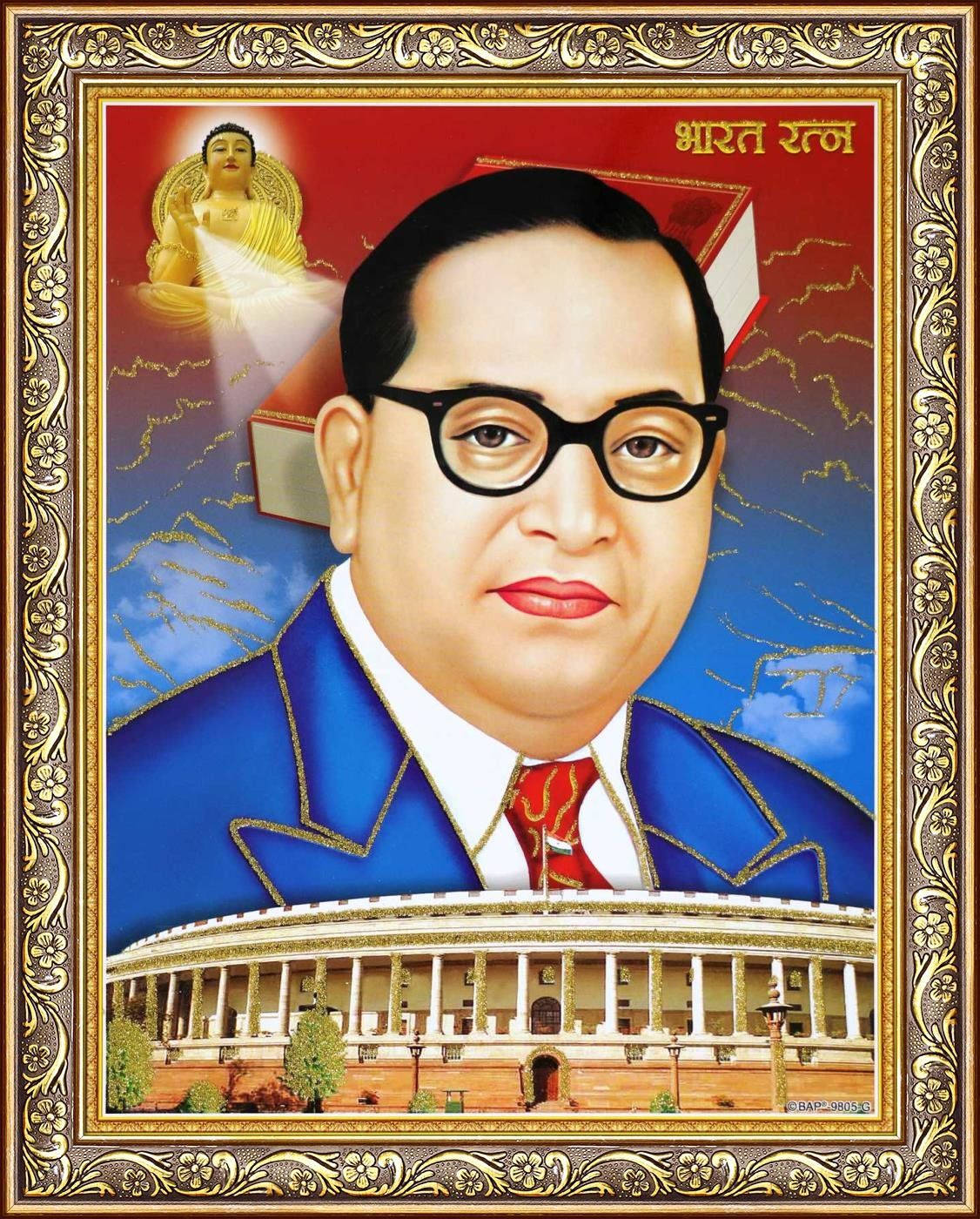 Majestic View Of Dr. Babasaheb Ambedkar Image Above Building Background