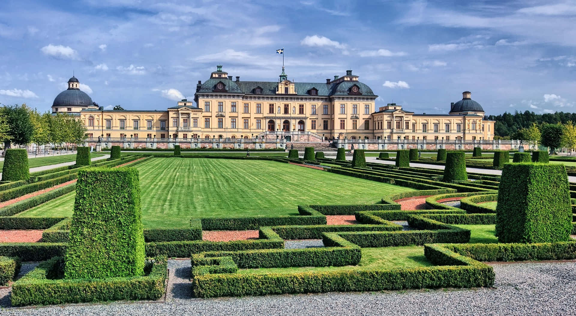 Majestic View Of Drottningholm Palace In Sweden Background