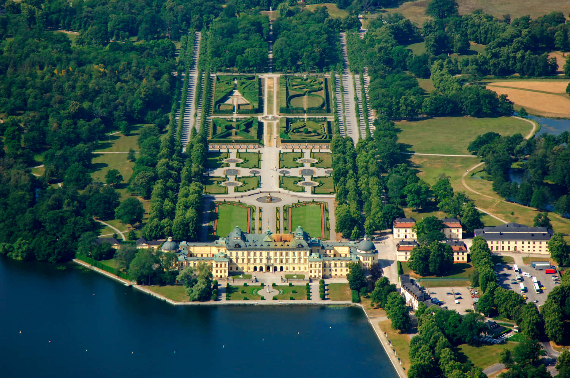 Majestic View Of Drottningholm Palace Background