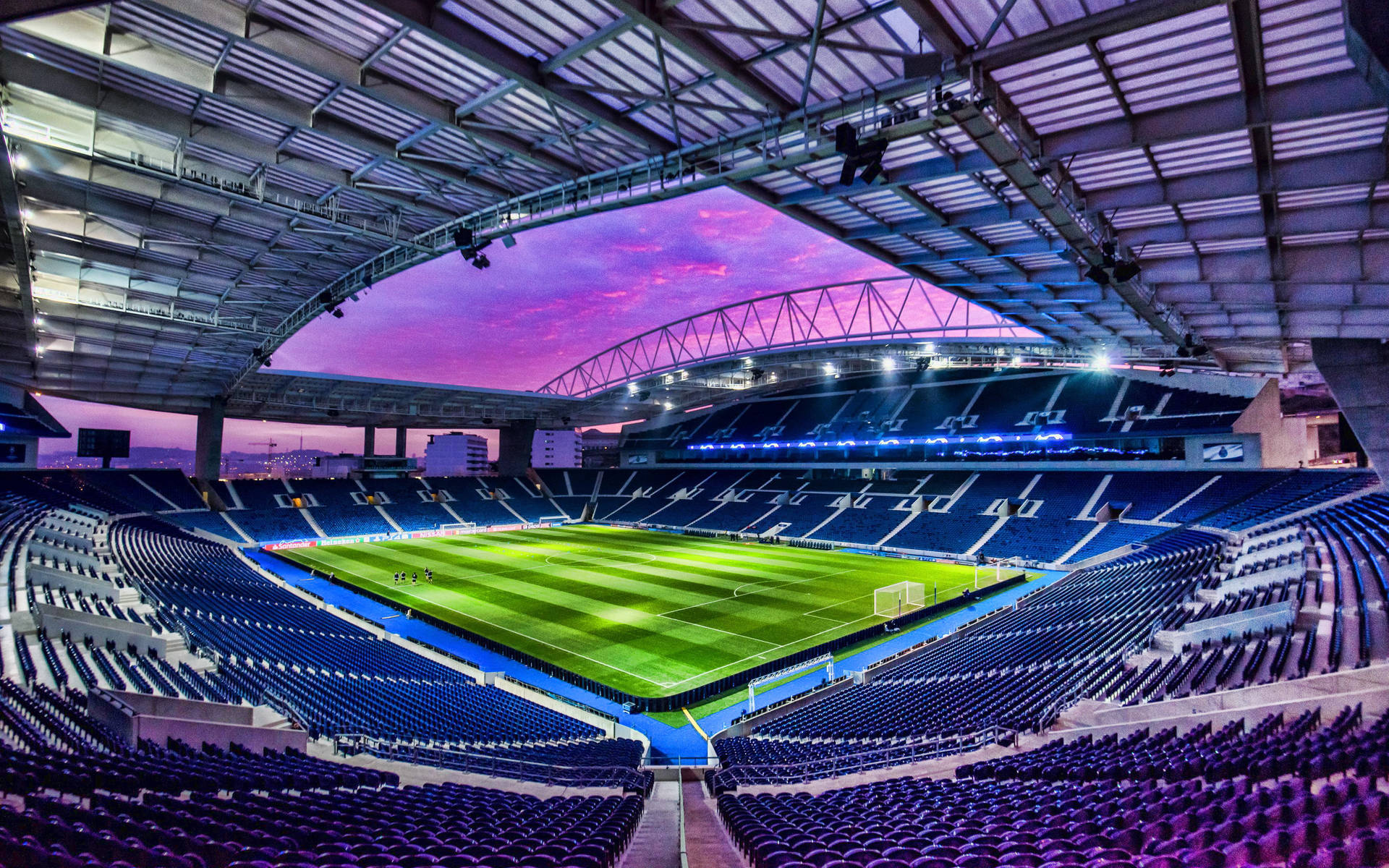 Majestic View Of Estádio Do Dragão Football Stadium Background