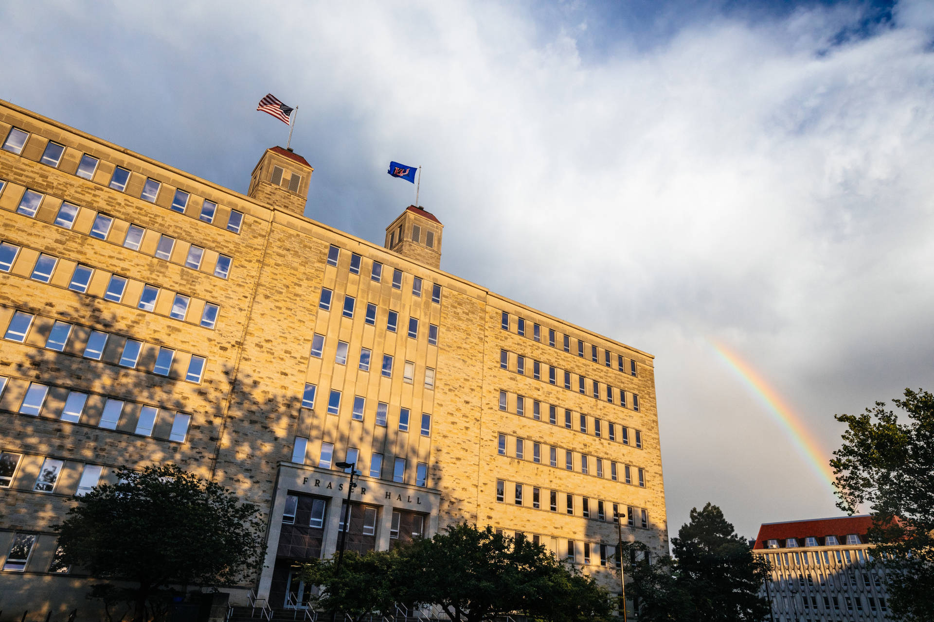 Majestic View Of Fraser Hall At The University Of Kansas