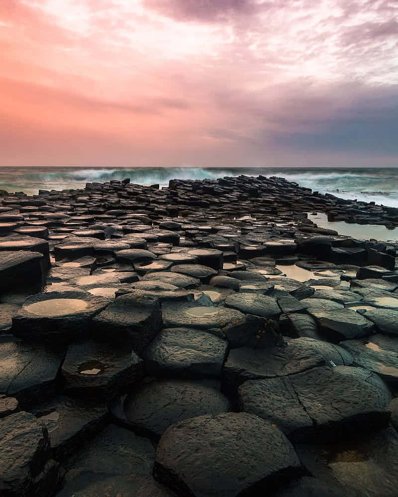 Majestic View Of Giant's Causeway In Northern Ireland Background