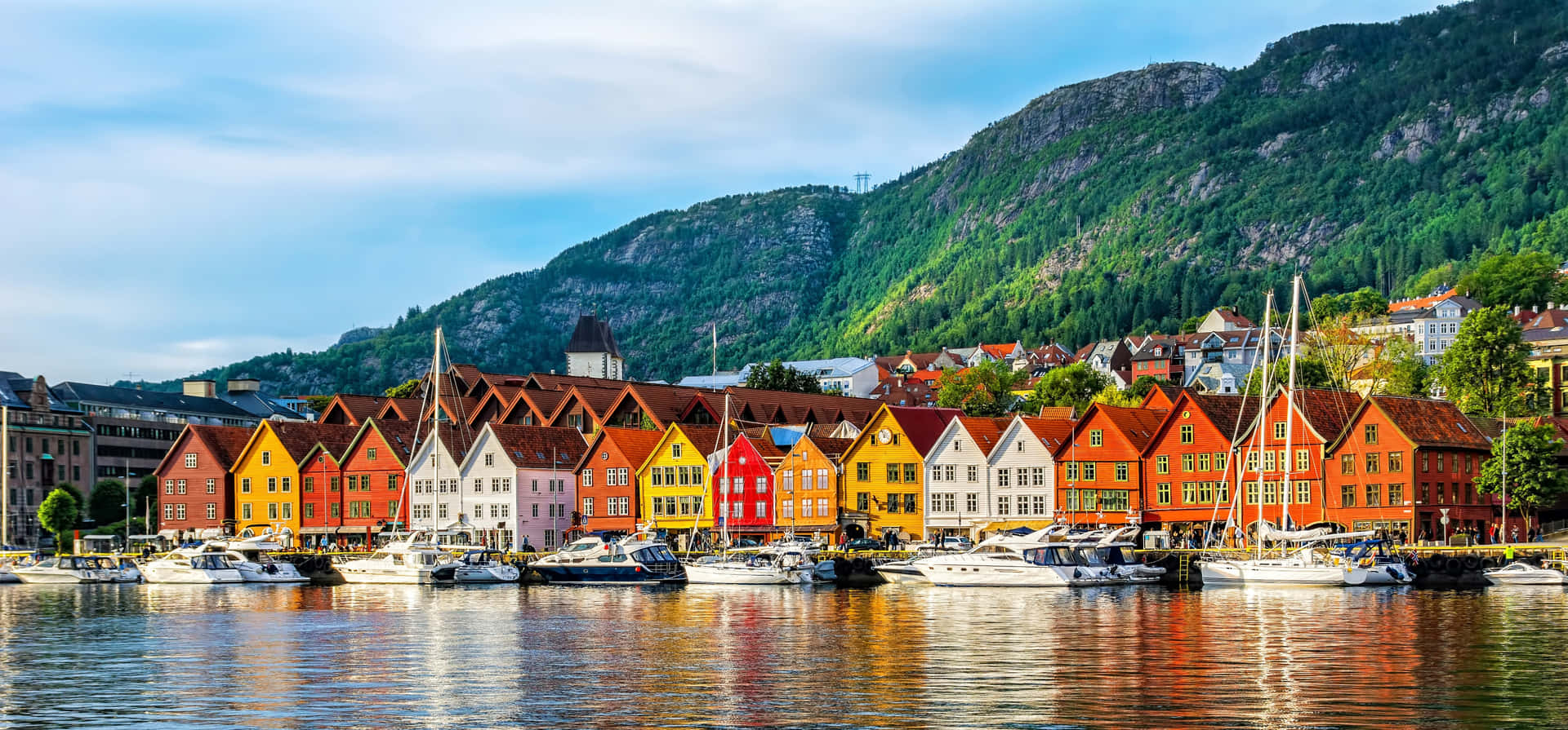 Majestic View Of Historic Bryggen Background