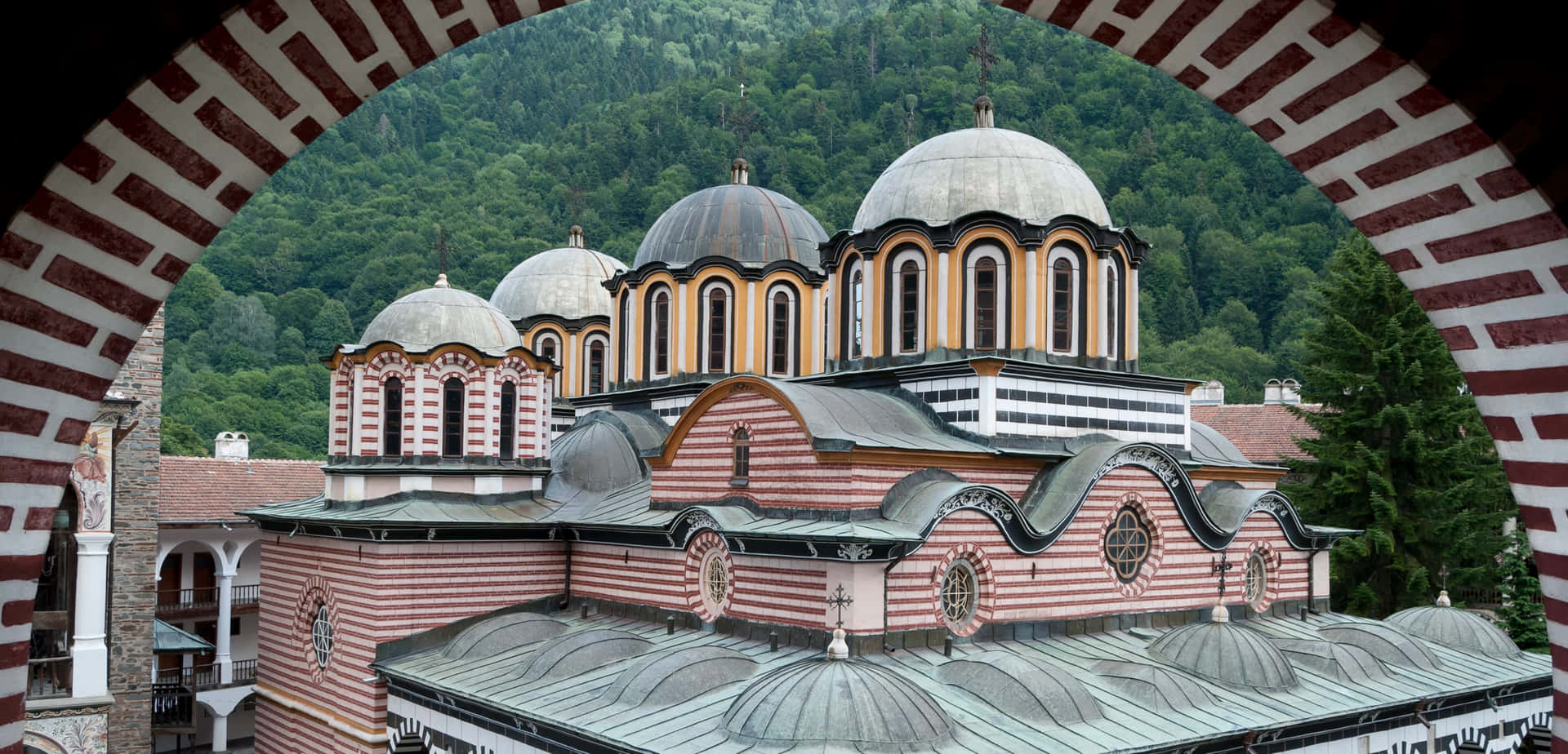Majestic View Of Historic Rila Monastery Background